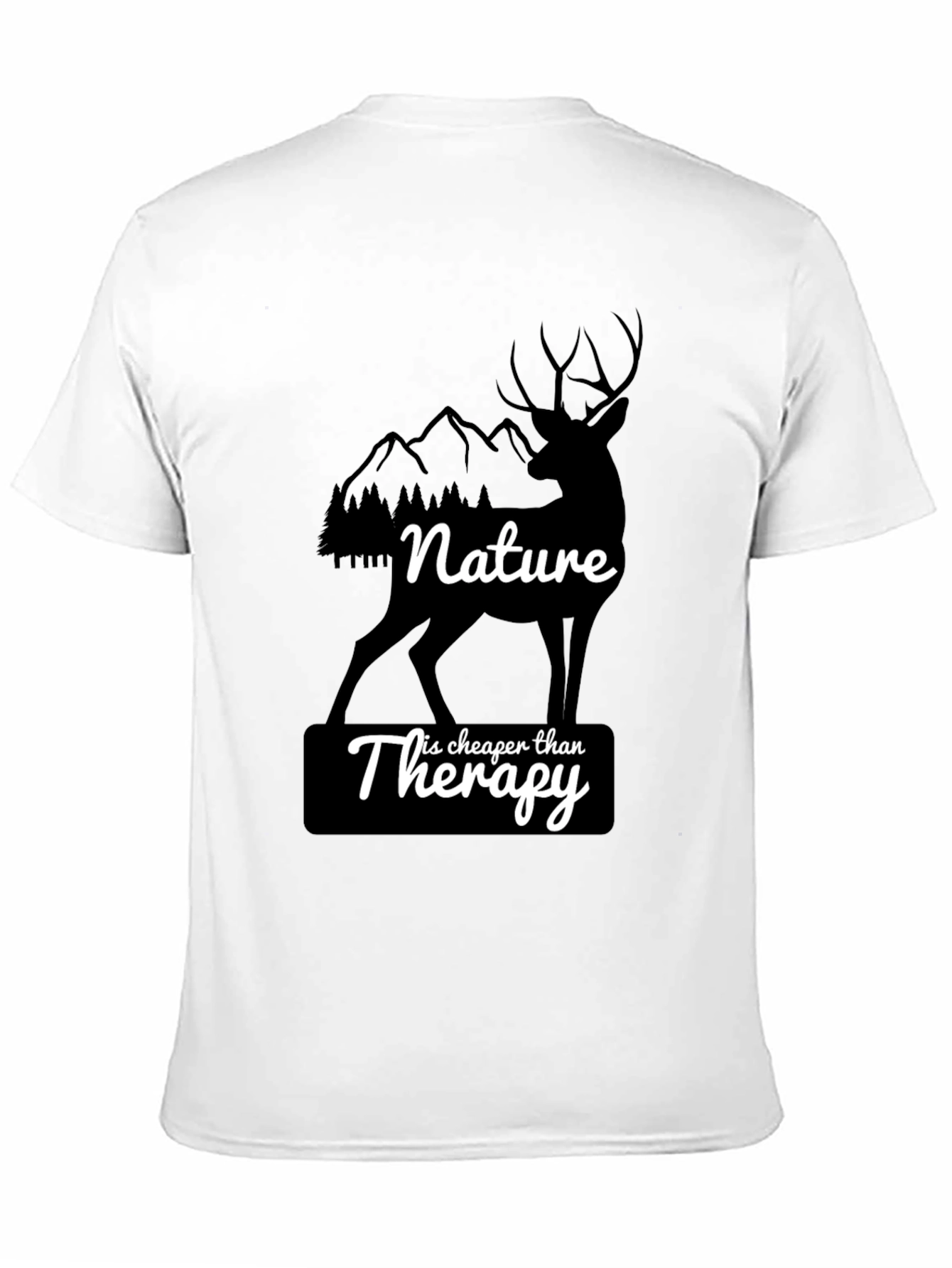 Black Nature is Cheaper Than Therapy Graphic T-Shirt view 11