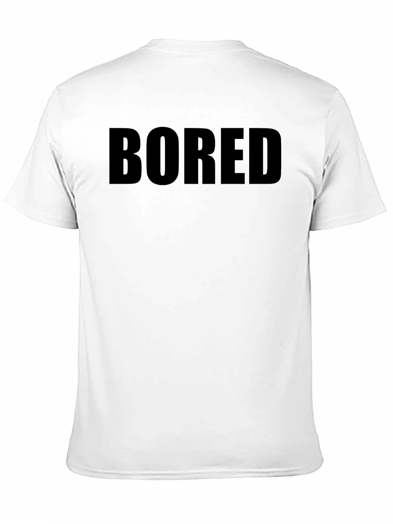 Black Men's 'Bored' Graphic Black T-Shirt view 11