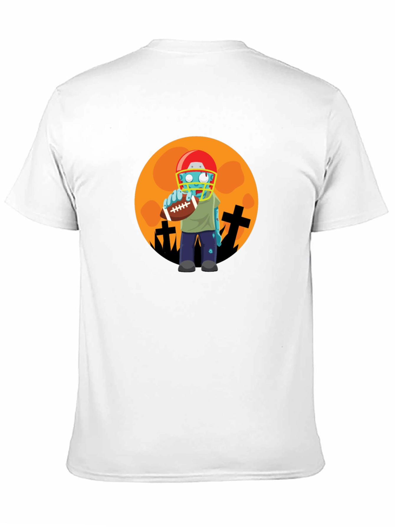 Black Zombie Football Player Halloween T-Shirt view 11