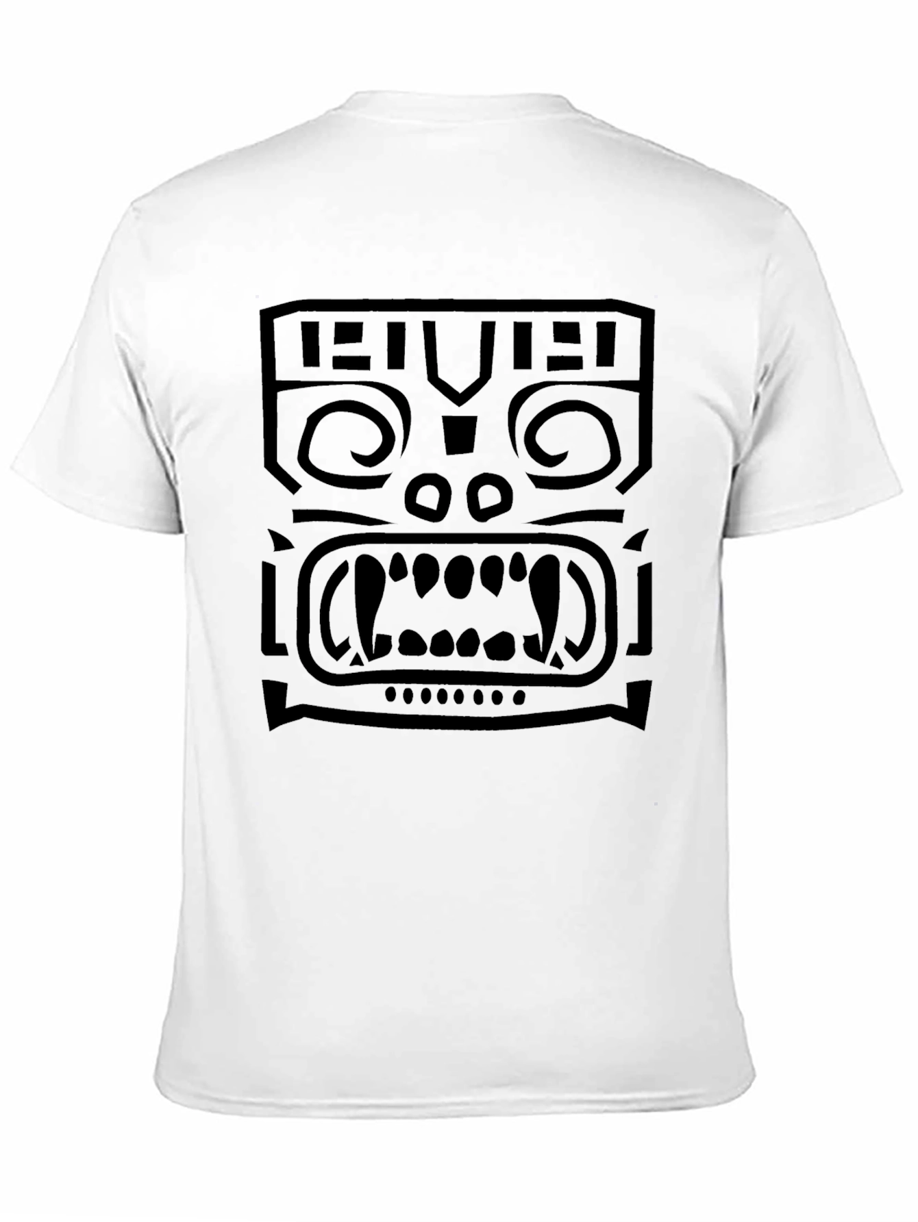 Black Tribal Mask Graphic Black T-Shirt view 11