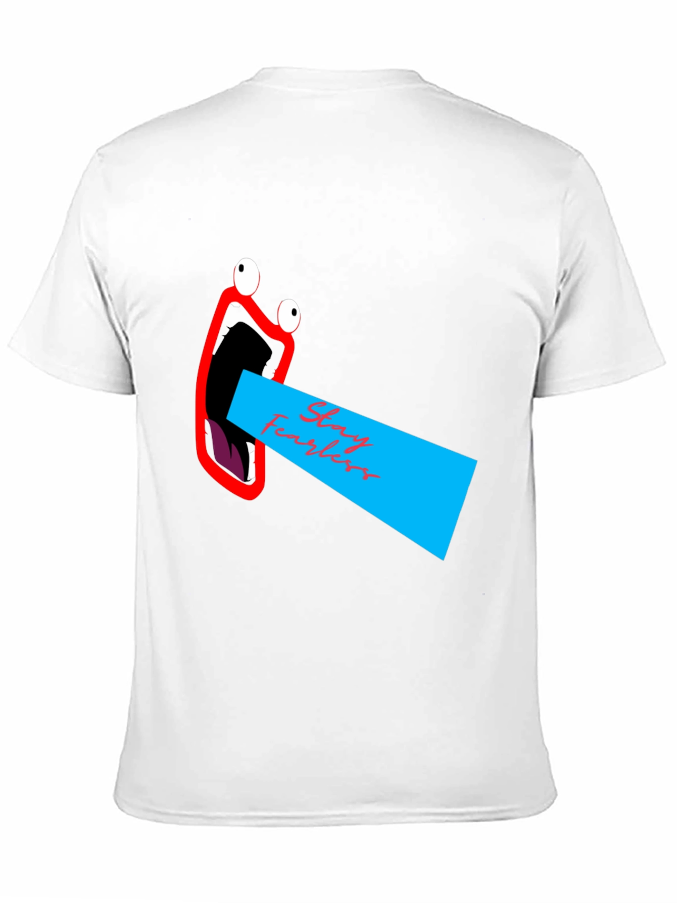 Black Stay Fearless Graphic Tee - Unique Mouth Design view 11