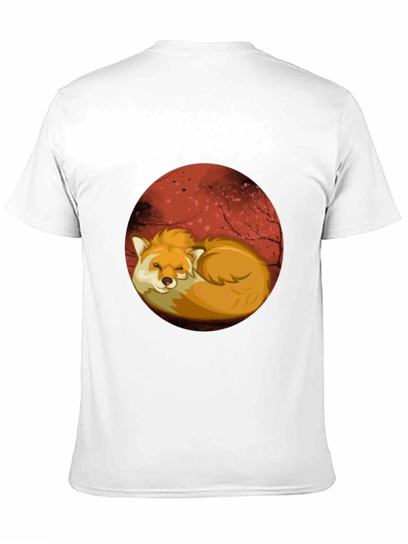 Black Fox Graphic T-Shirt - Red Moon Design, Soft Cotton view 11