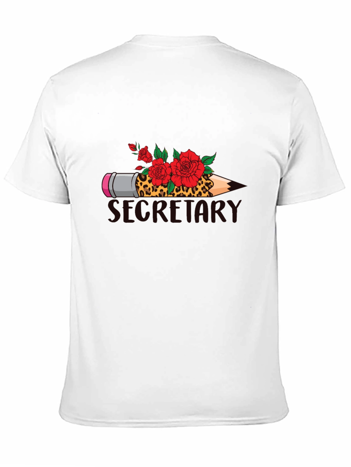 Black Secretary Pencil and Rose T-Shirt view 11