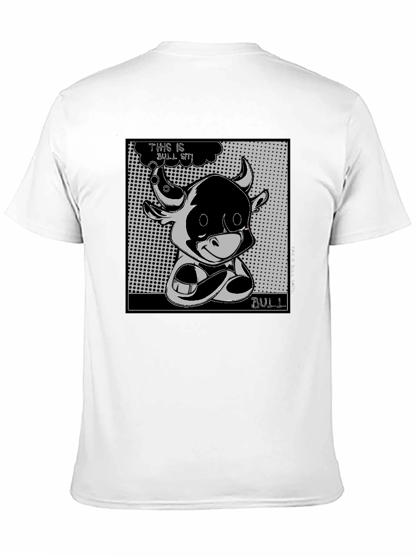 Black Cartoon Bull Graphic Tee - This is Bull Sit! view 11
