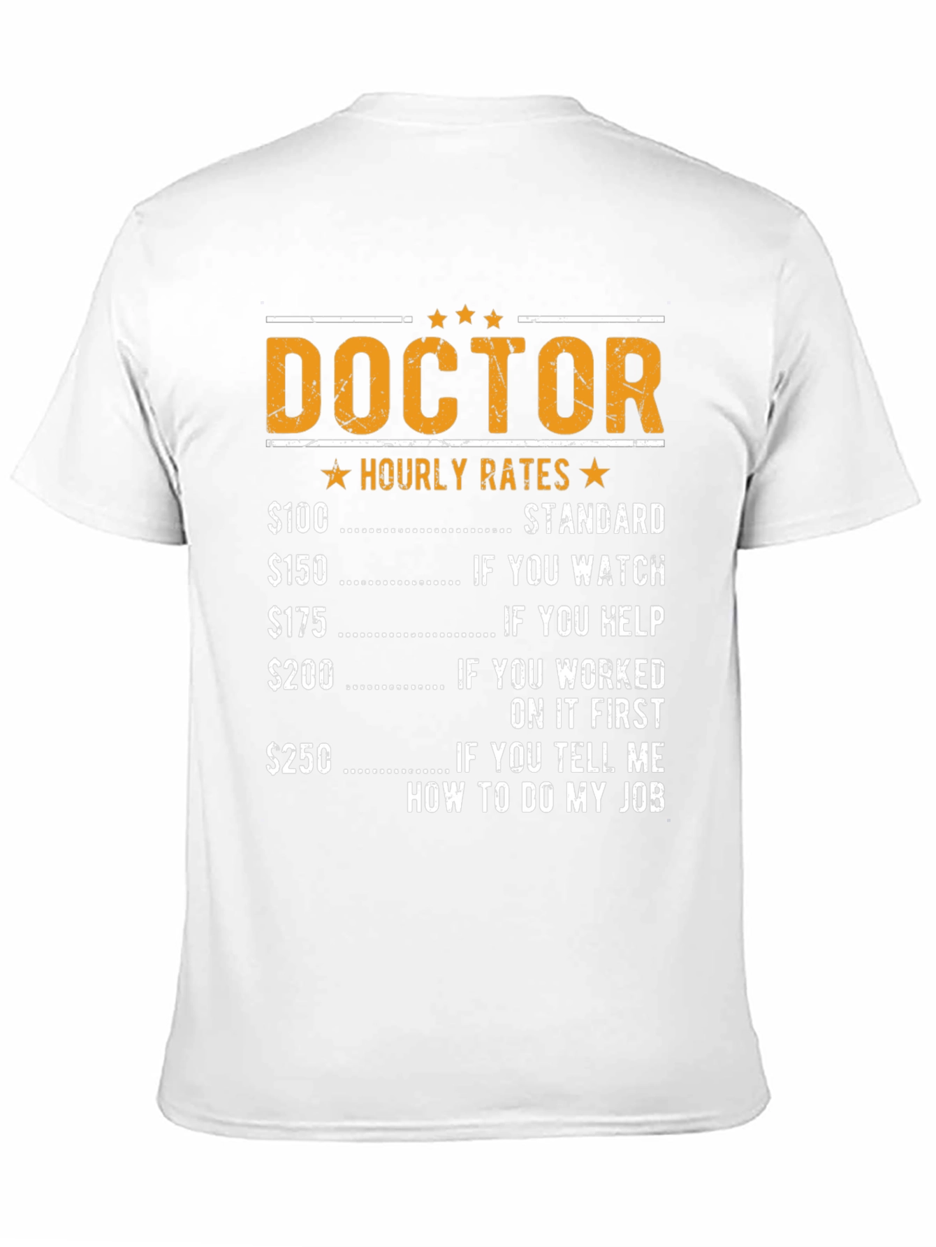 Black Doctor Hourly Rates Funny T-Shirt view 11
