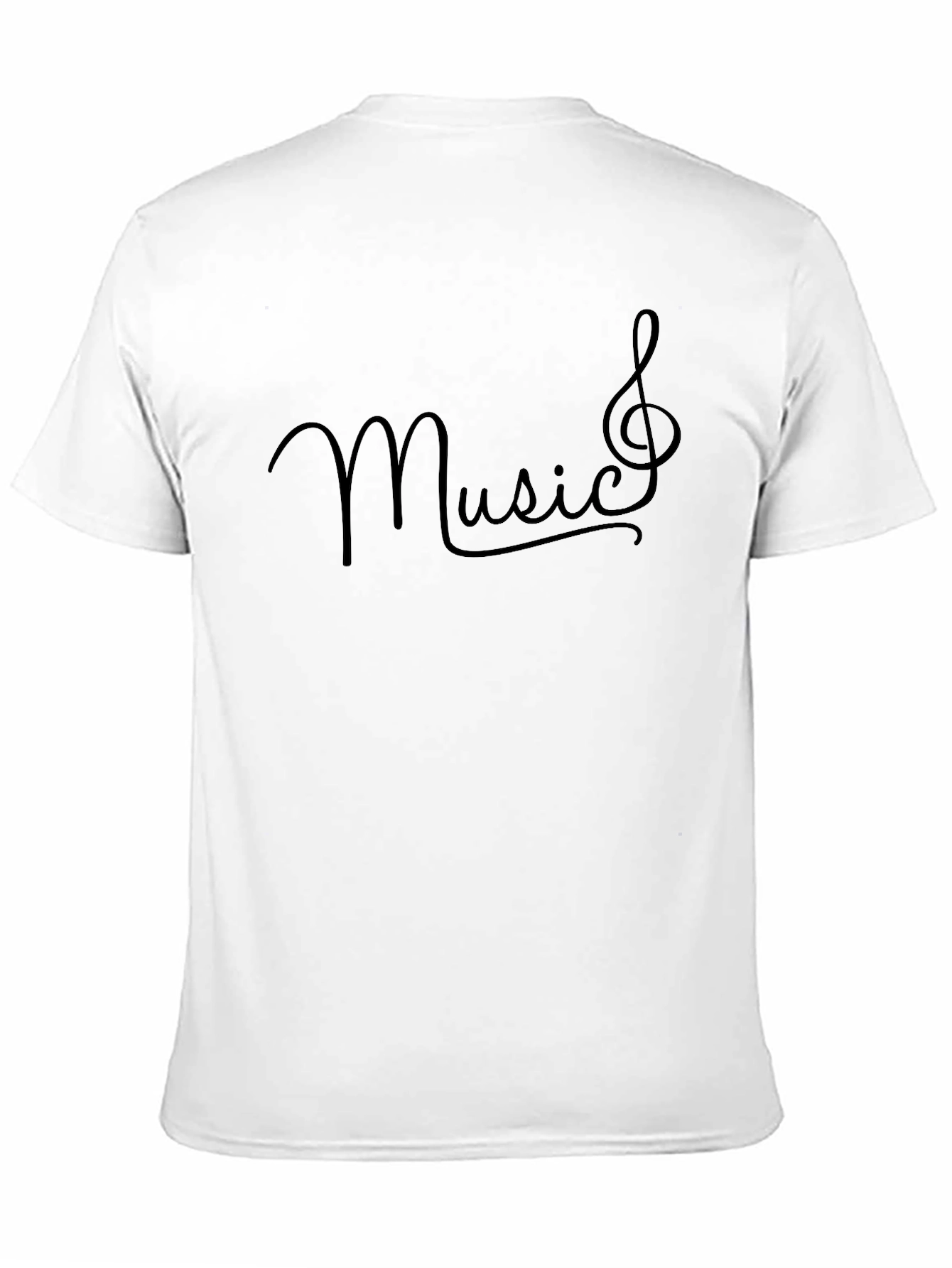 Black Music Treble Clef Black Graphic T-Shirt view 11