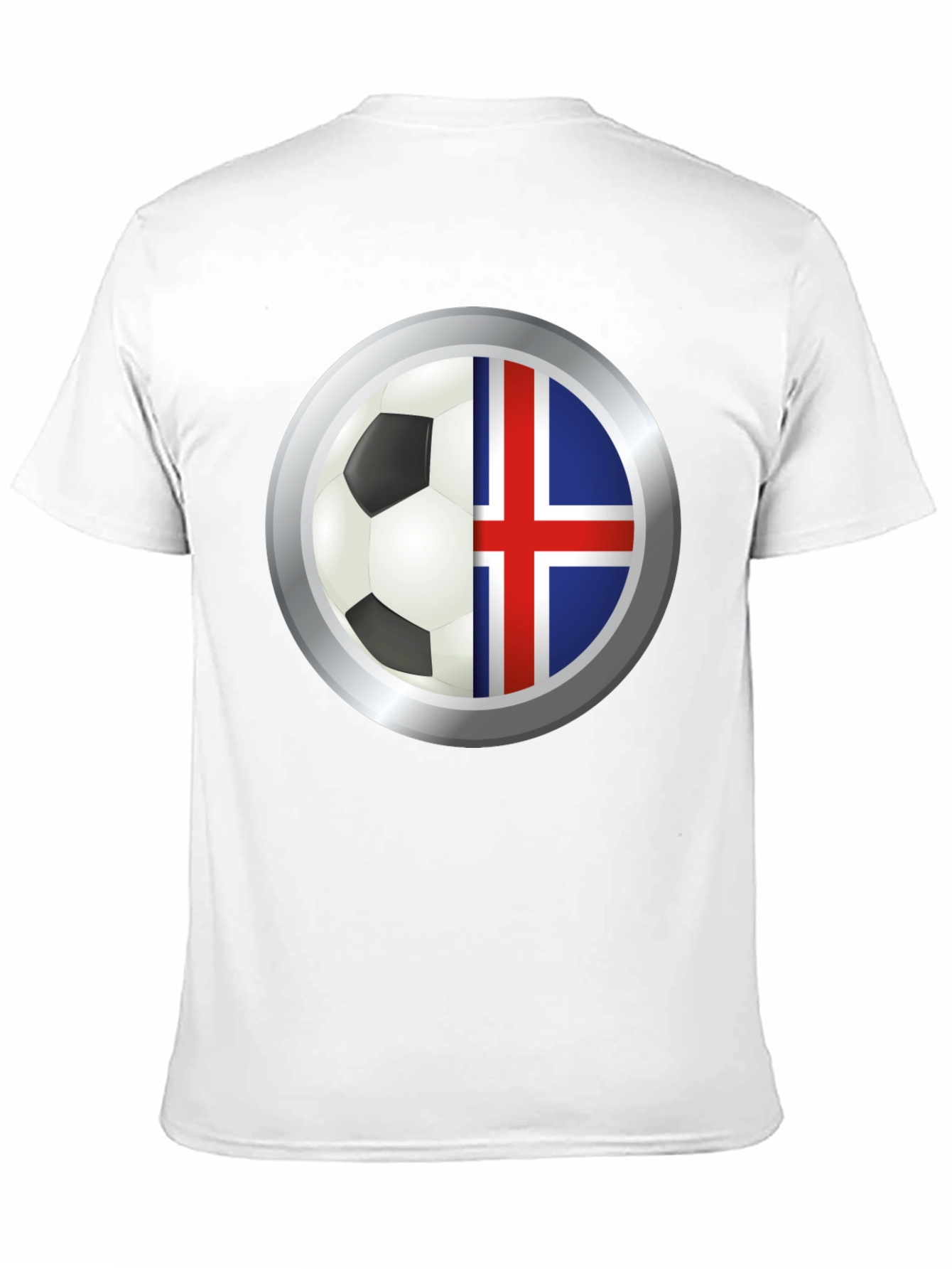 Black Iceland Flag Soccer Ball Graphic T-Shirt view 11