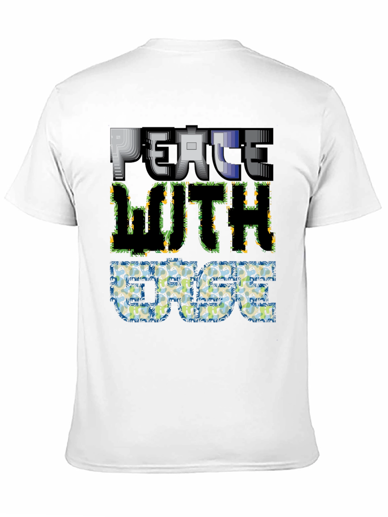 Black Peace With Ease Graphic Print Black T-Shirt view 11
