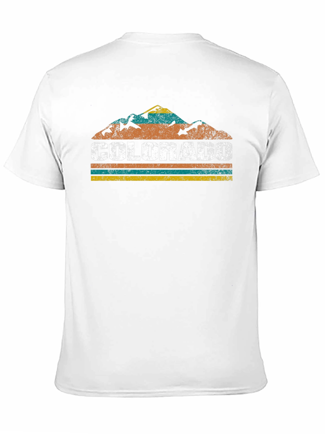 Black Colorado Mountain Retro Graphic T-Shirt view 11