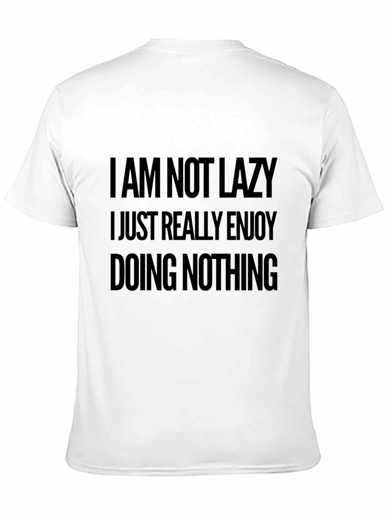 Black Funny Slogan Tee - I Am Not Lazy T-Shirt view 11