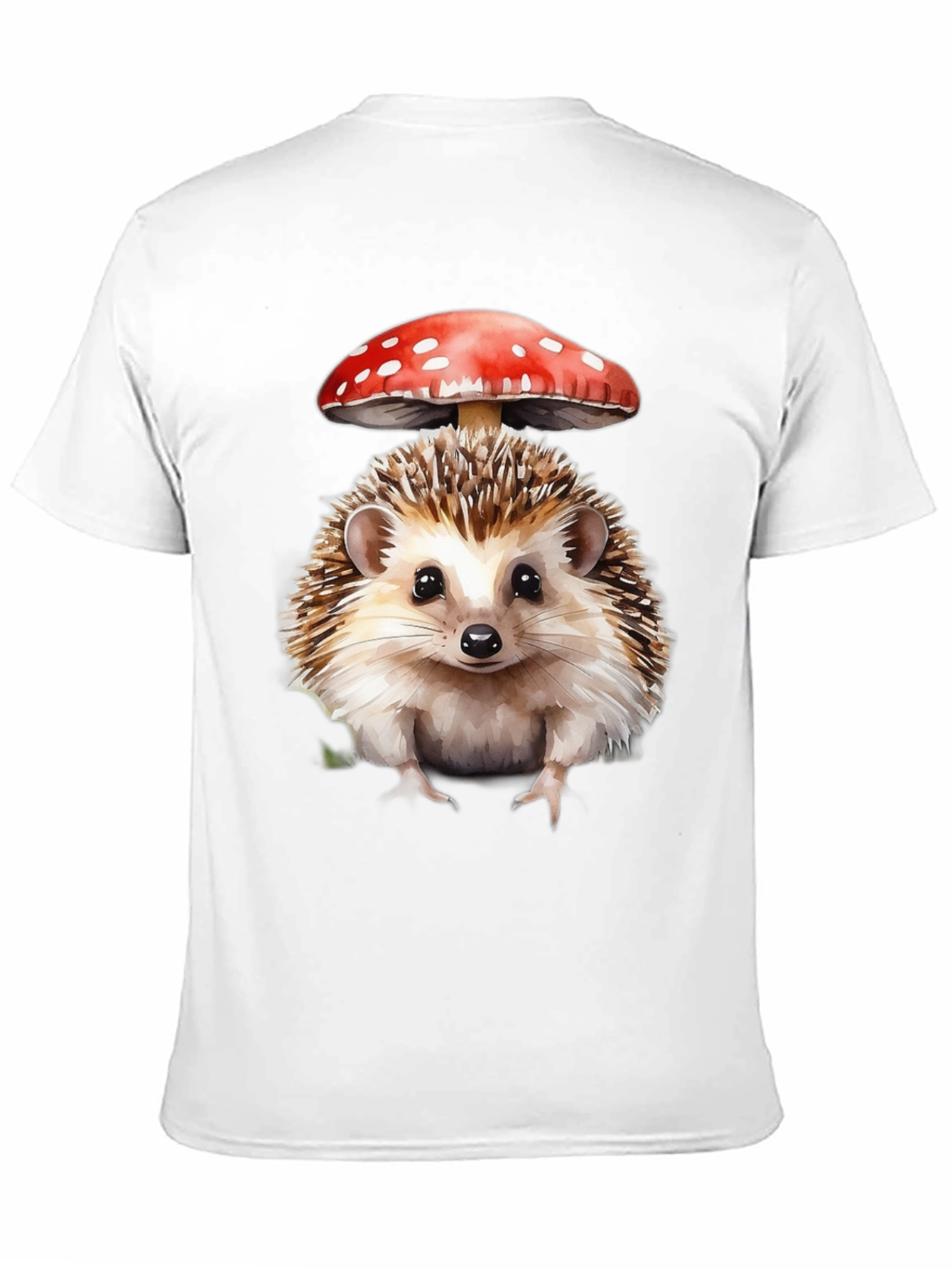 Black Hedgehog Mushroom Graphic Tee - Nature Lover's Shirt view 11