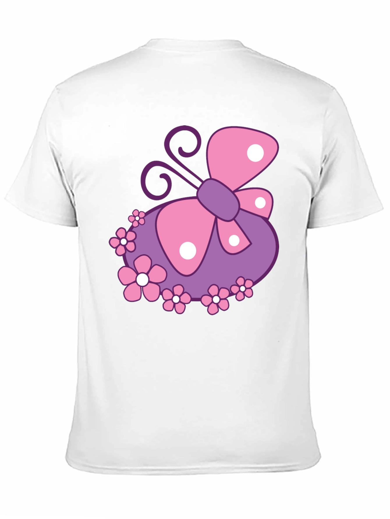 Black Butterfly & Flowers Graphic Black T-Shirt view 11