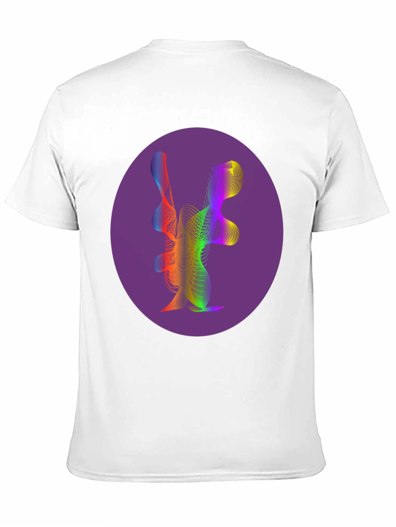 Black Abstract Rainbow Wave Graphic Tee view 11