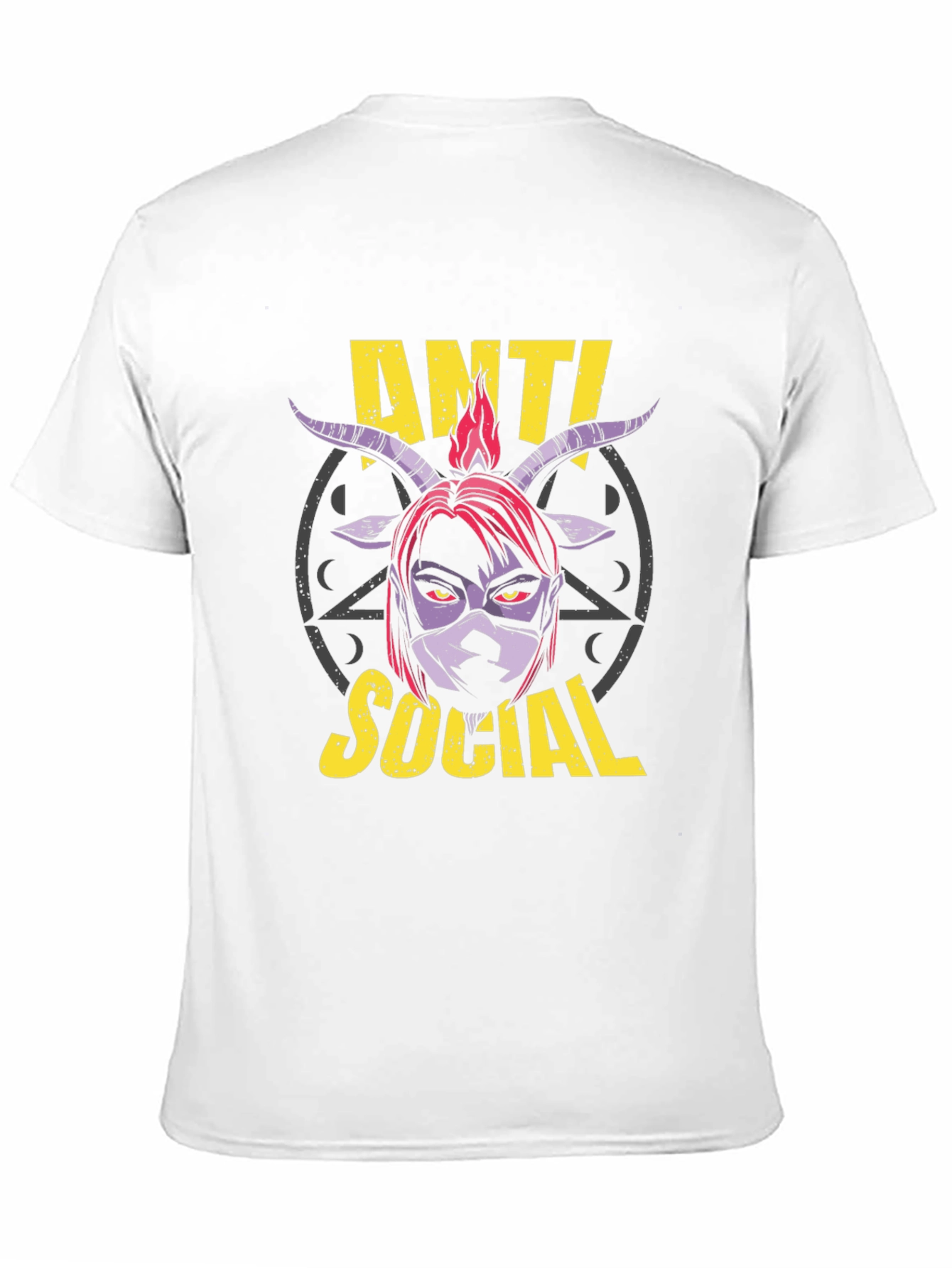 Black Anti Social Graphic Print Black T-Shirt view 11