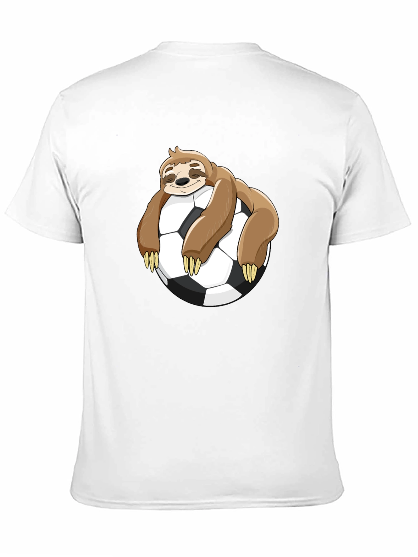 Black Sloth Soccer T-Shirt - Funny Cartoon Sloth on Soccer Ball view 11