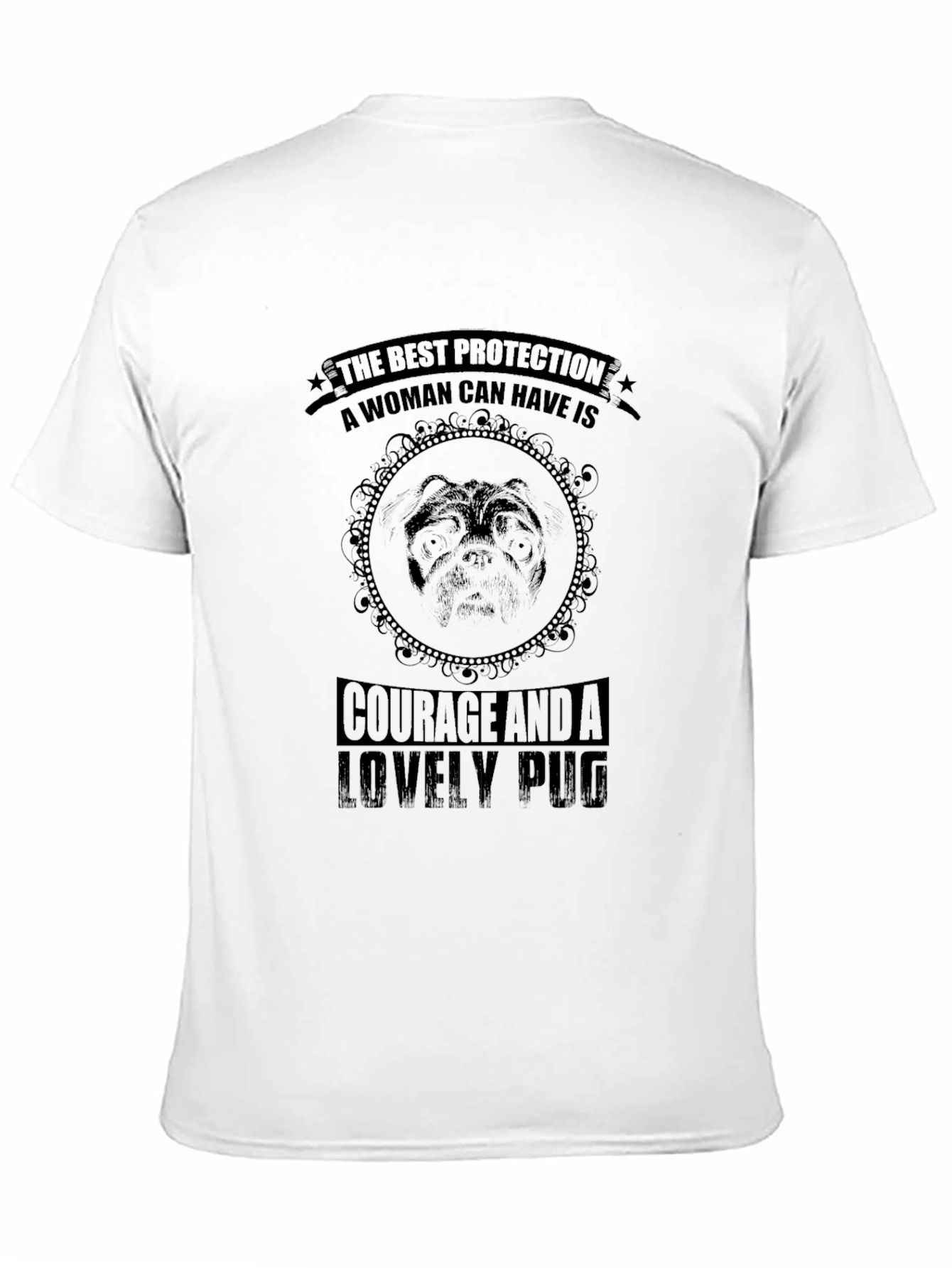 Black Courageous Pug T-Shirt - Best Protection view 11