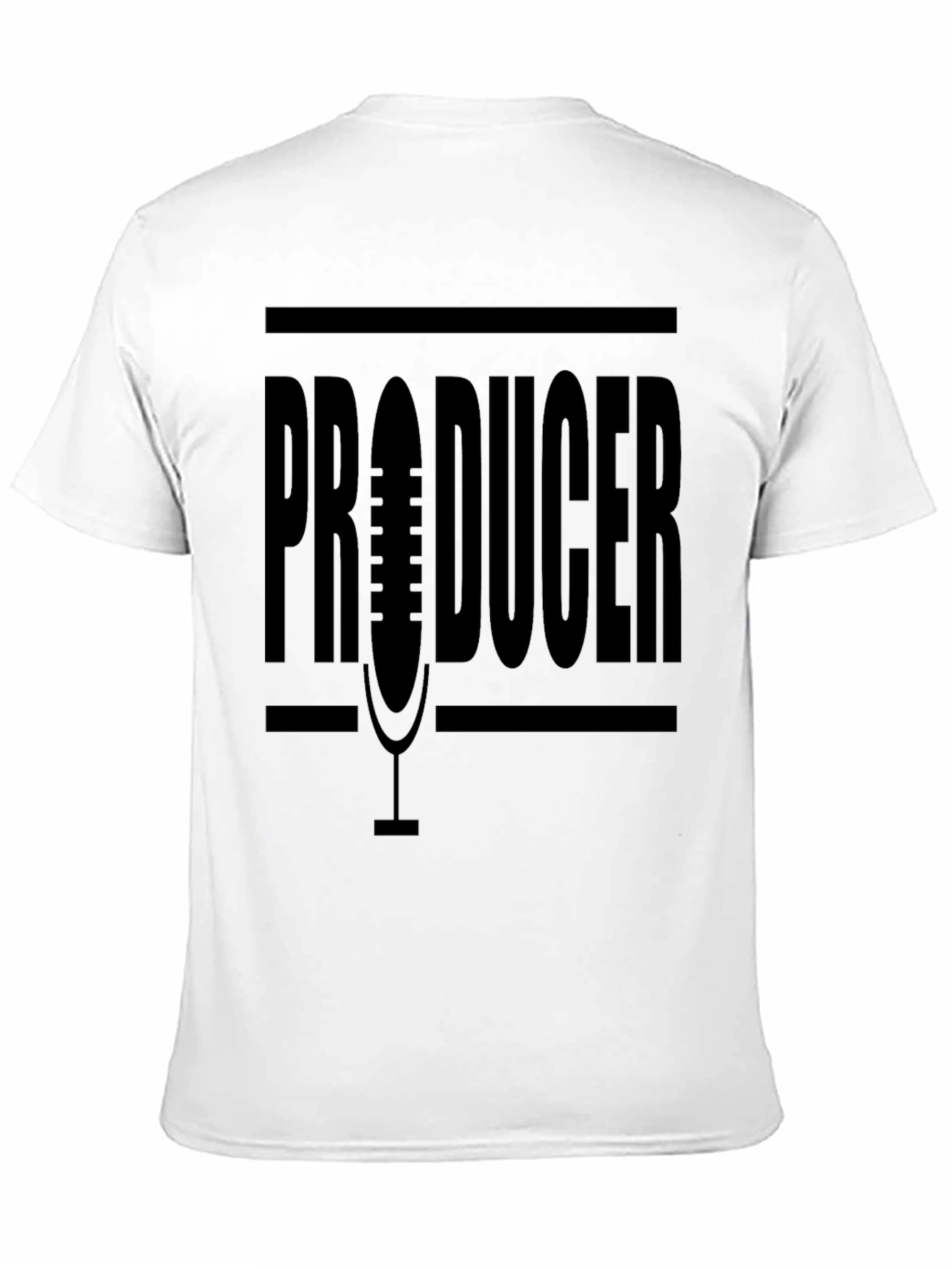 Black Producer Microphone Graphic Black T-Shirt view 11