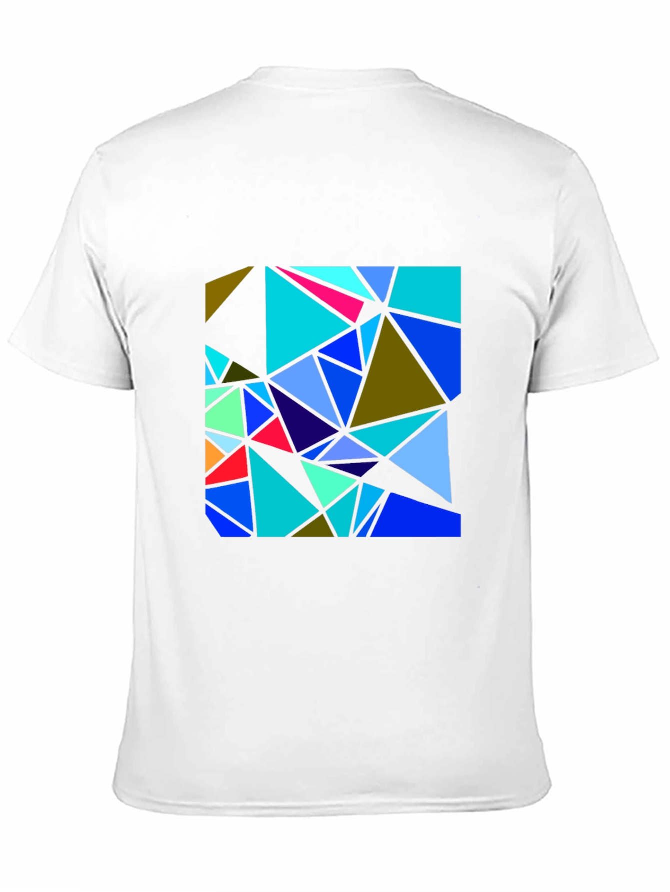Black Abstract Geometric Triangle T-Shirt view 11