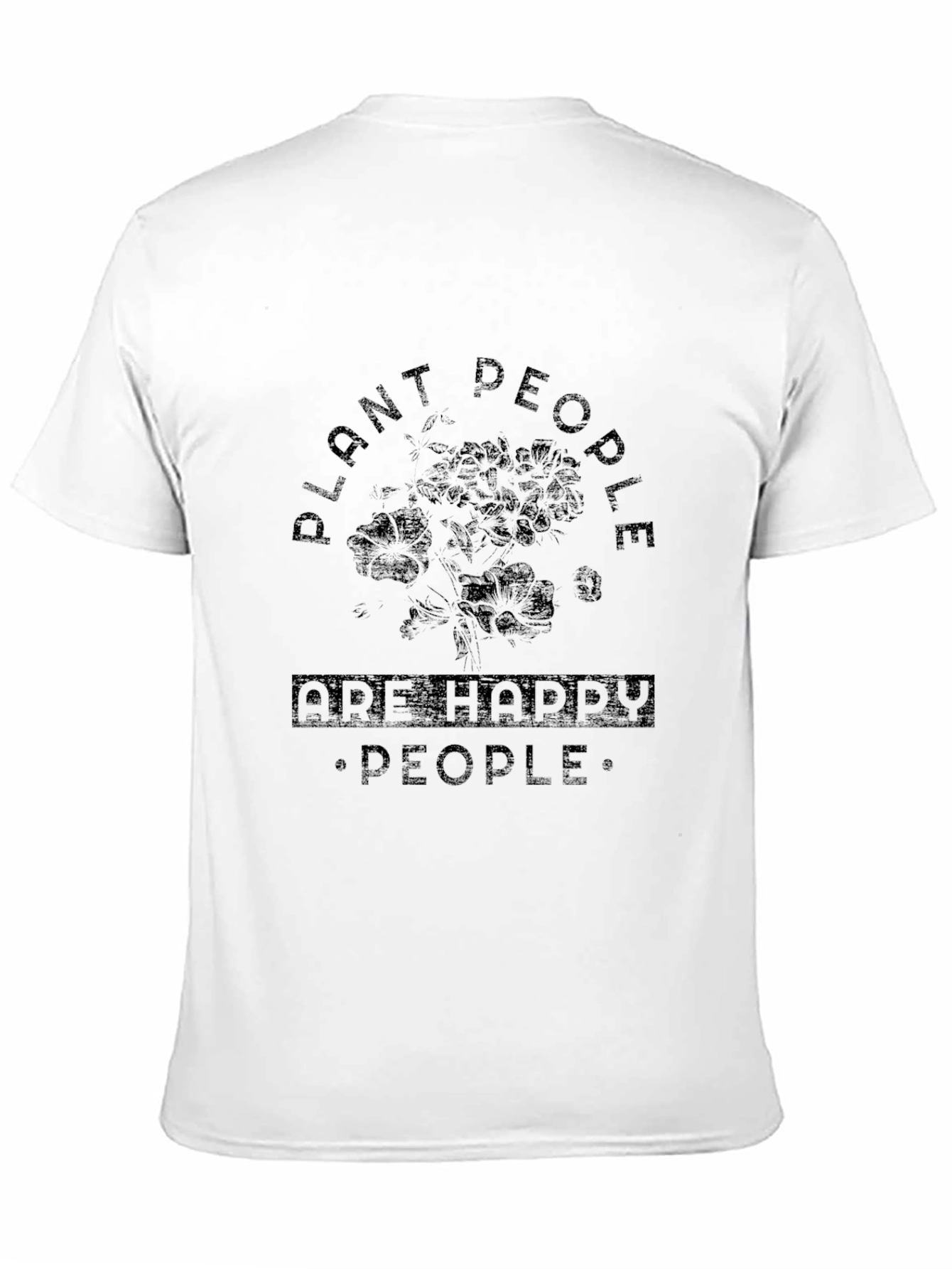 Black Plant People Happy People Black Graphic T-Shirt view 11