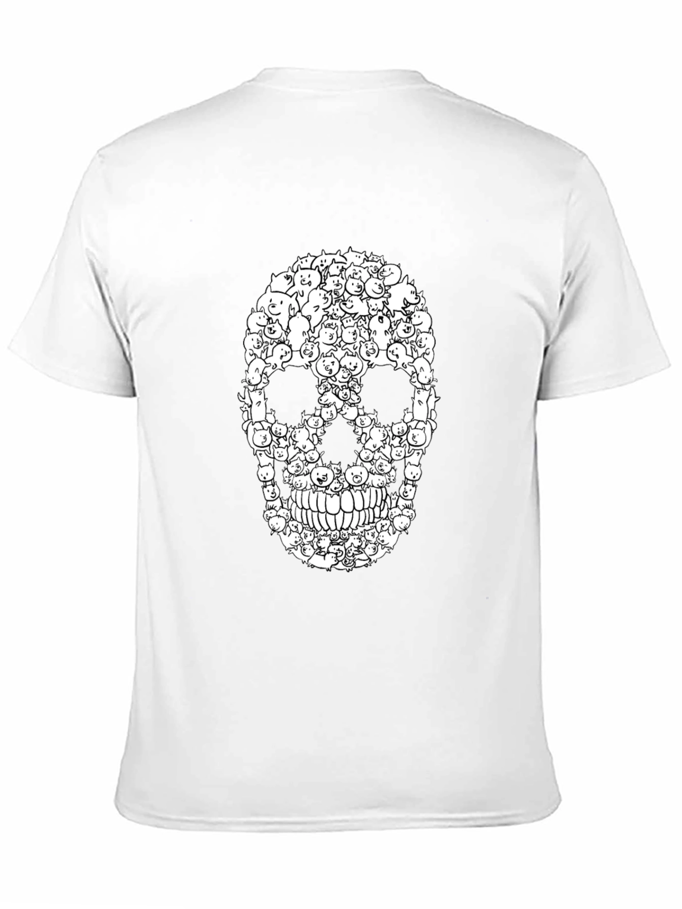 Black Cat Skull T-Shirt - Black view 11