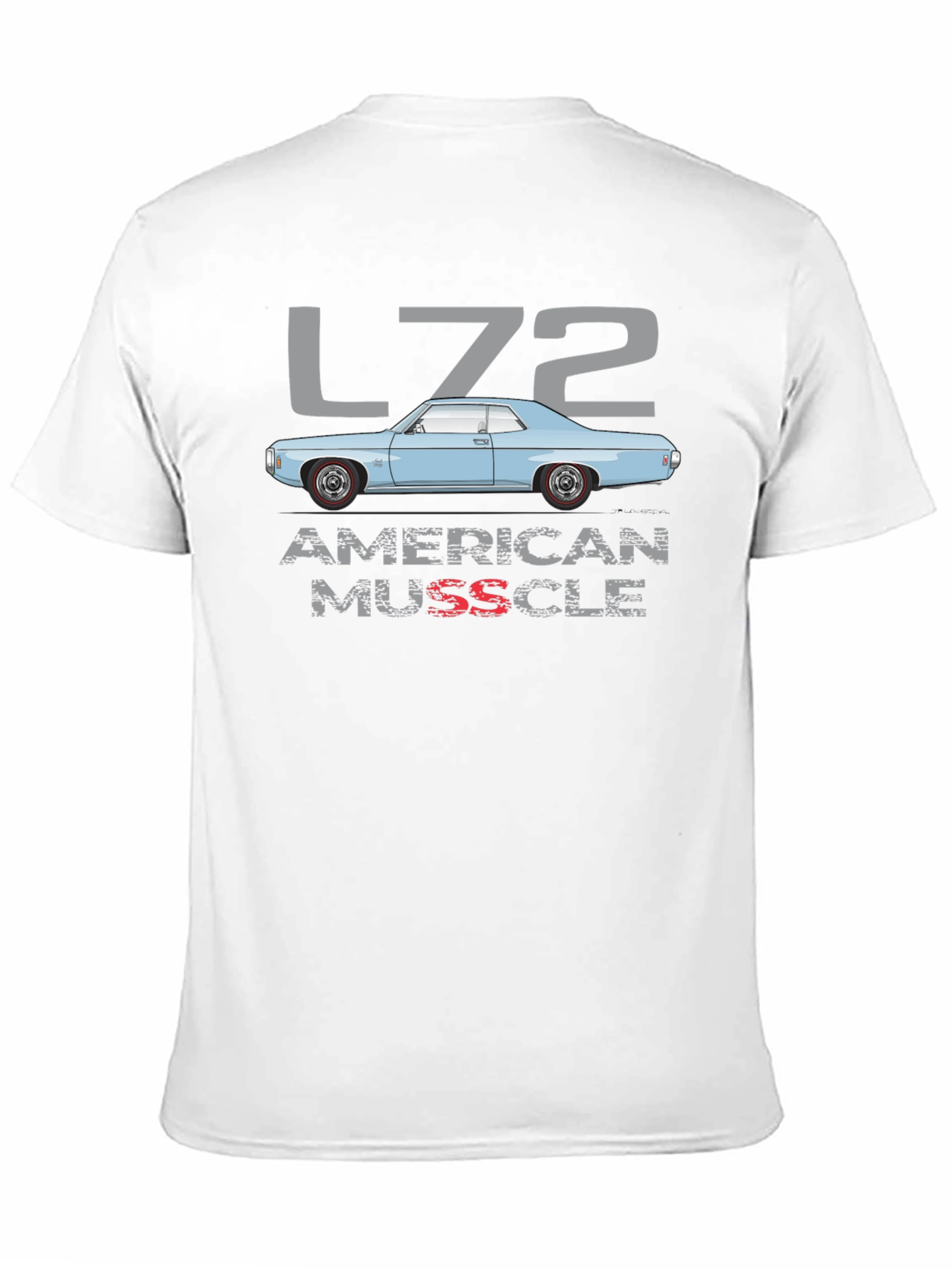 Black L72 American Muscle Car Graphic T-Shirt view 11