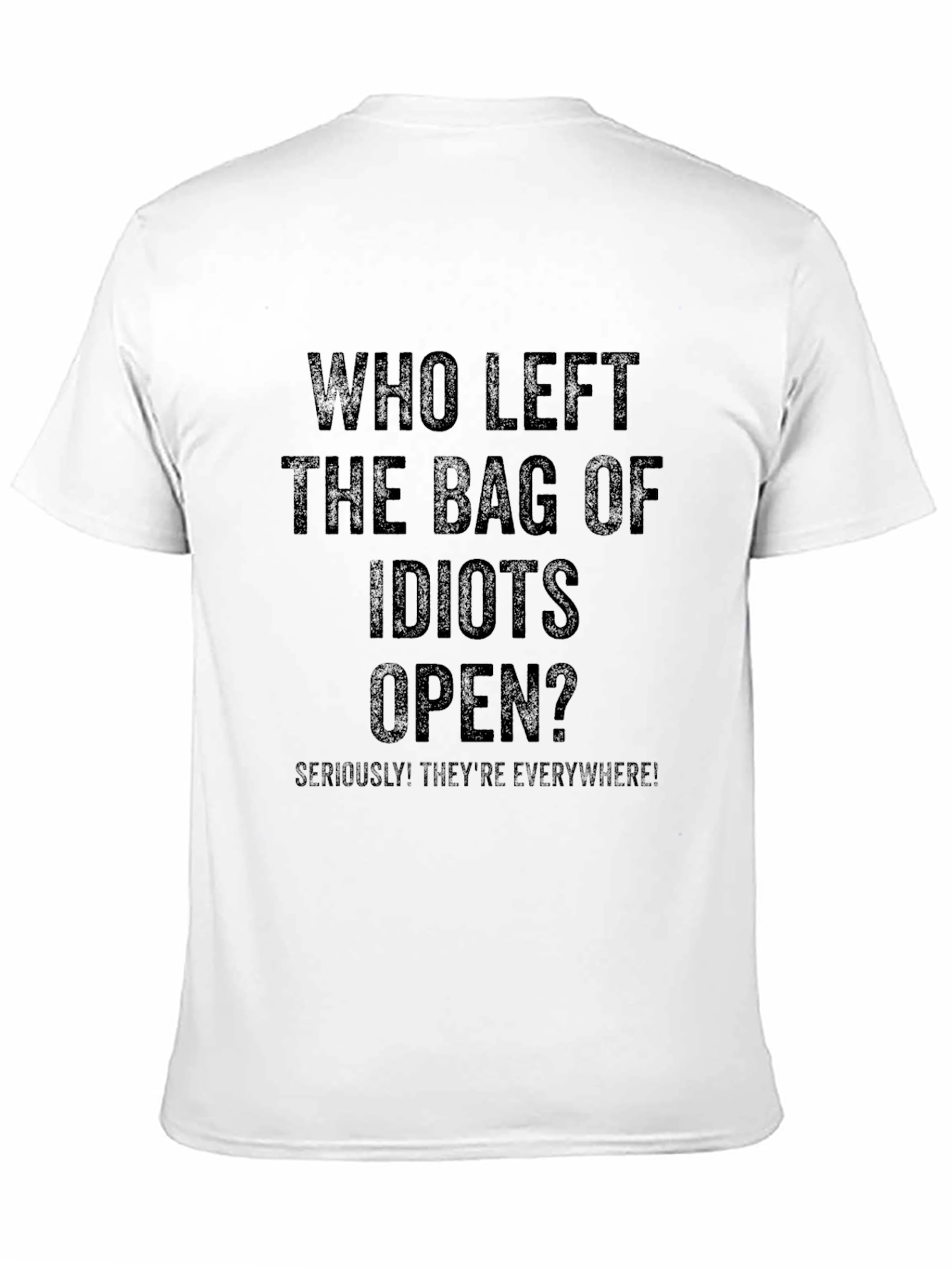Black Who Left Idiots Open? Black Graphic T-Shirt view 11