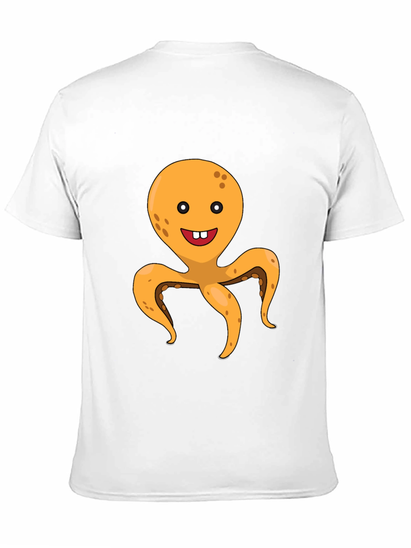 Black Cute Octopus Graphic Tee - Black Cotton T-Shirt view 11