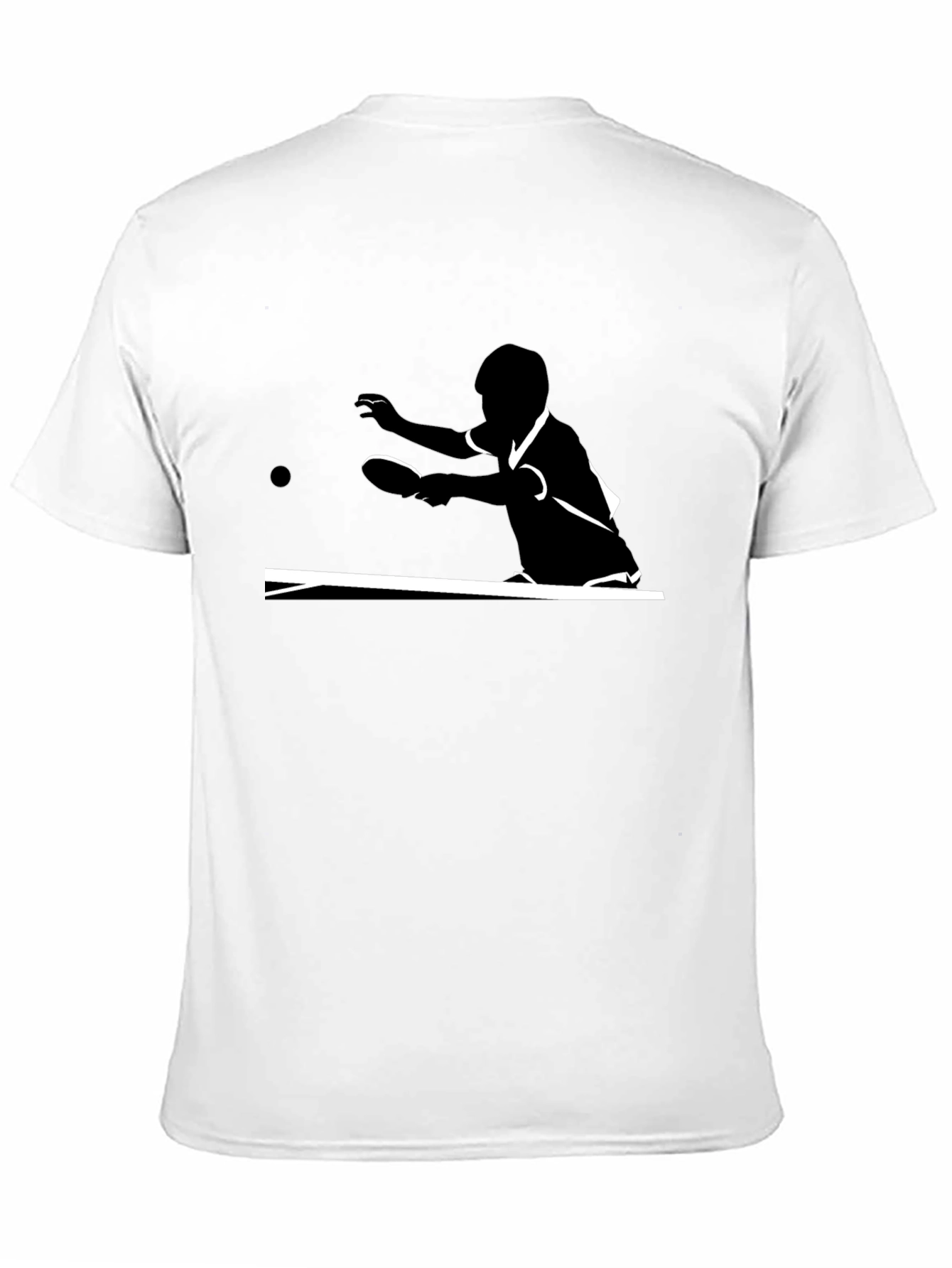 Black Table Tennis Silhouette Graphic Tee - Black Cotton Comfort view 11
