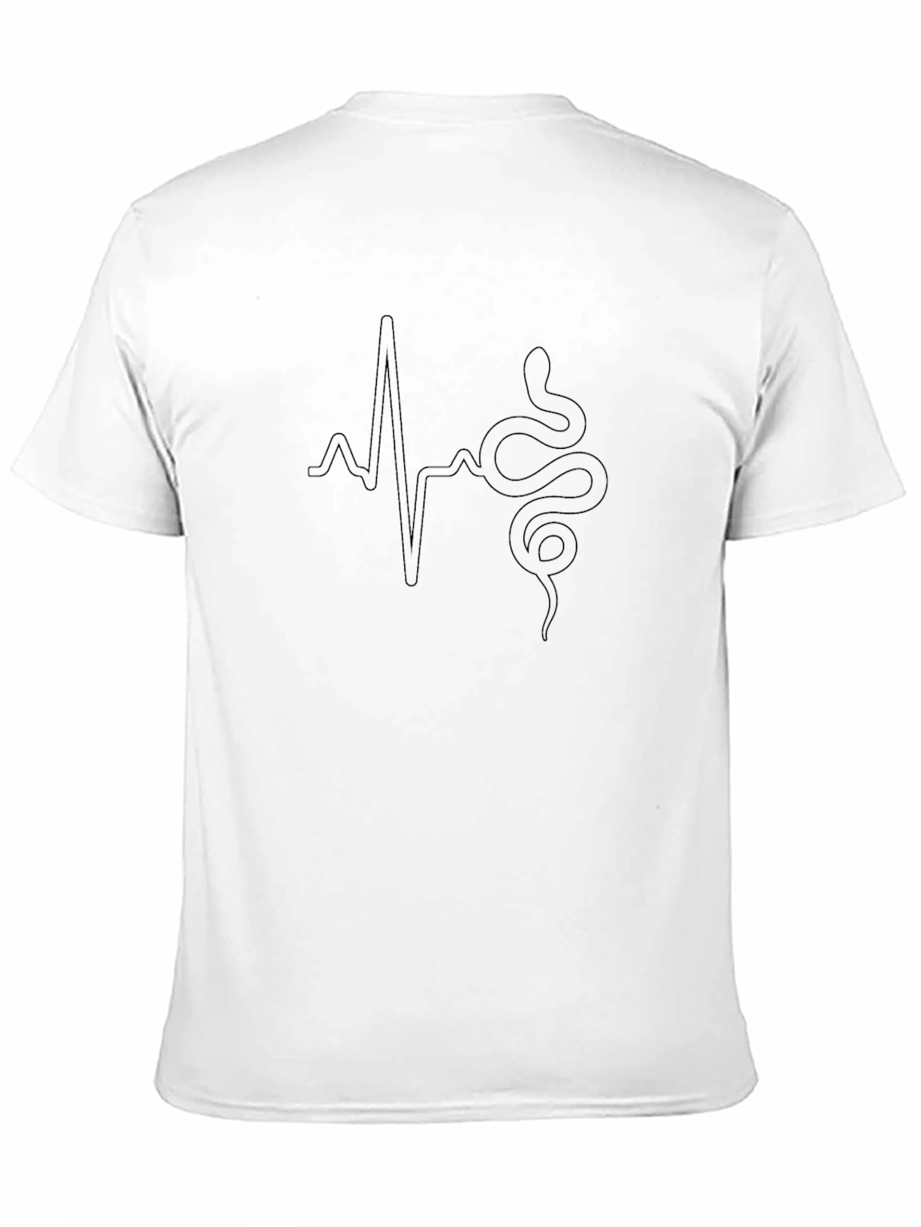 Black Snake Heartbeat Graphic Black T-Shirt view 11