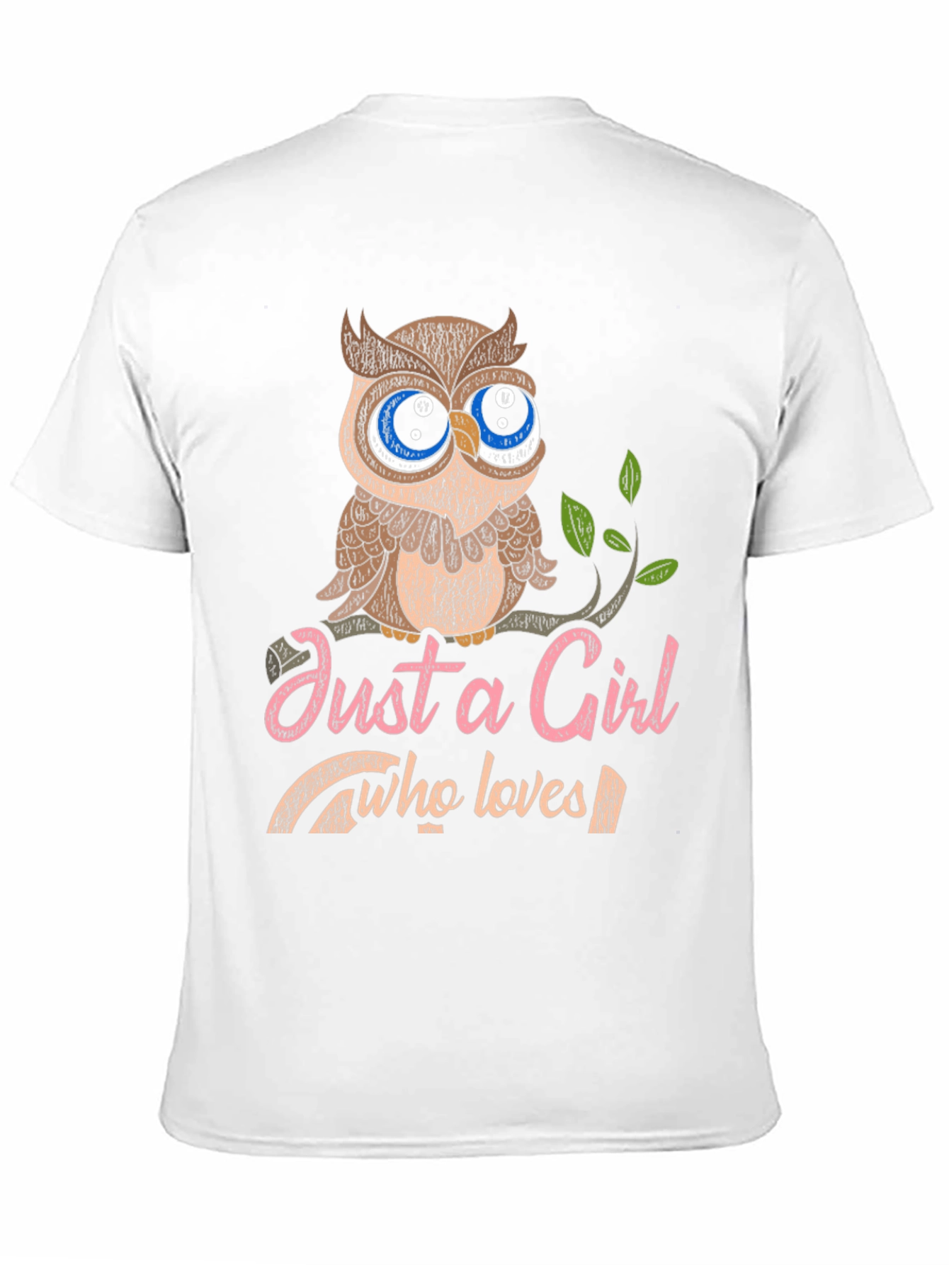 Black Just a Girl Who Loves Owls Graphic T-Shirt view 11