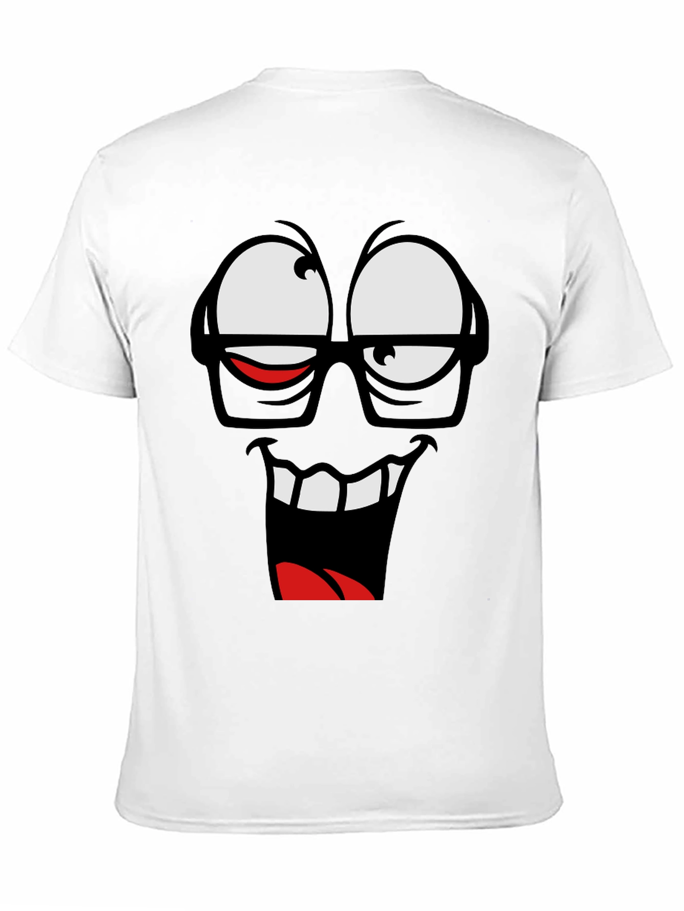 Black Funny Face Graphic T-Shirt - Black Crew Neck Tee view 11