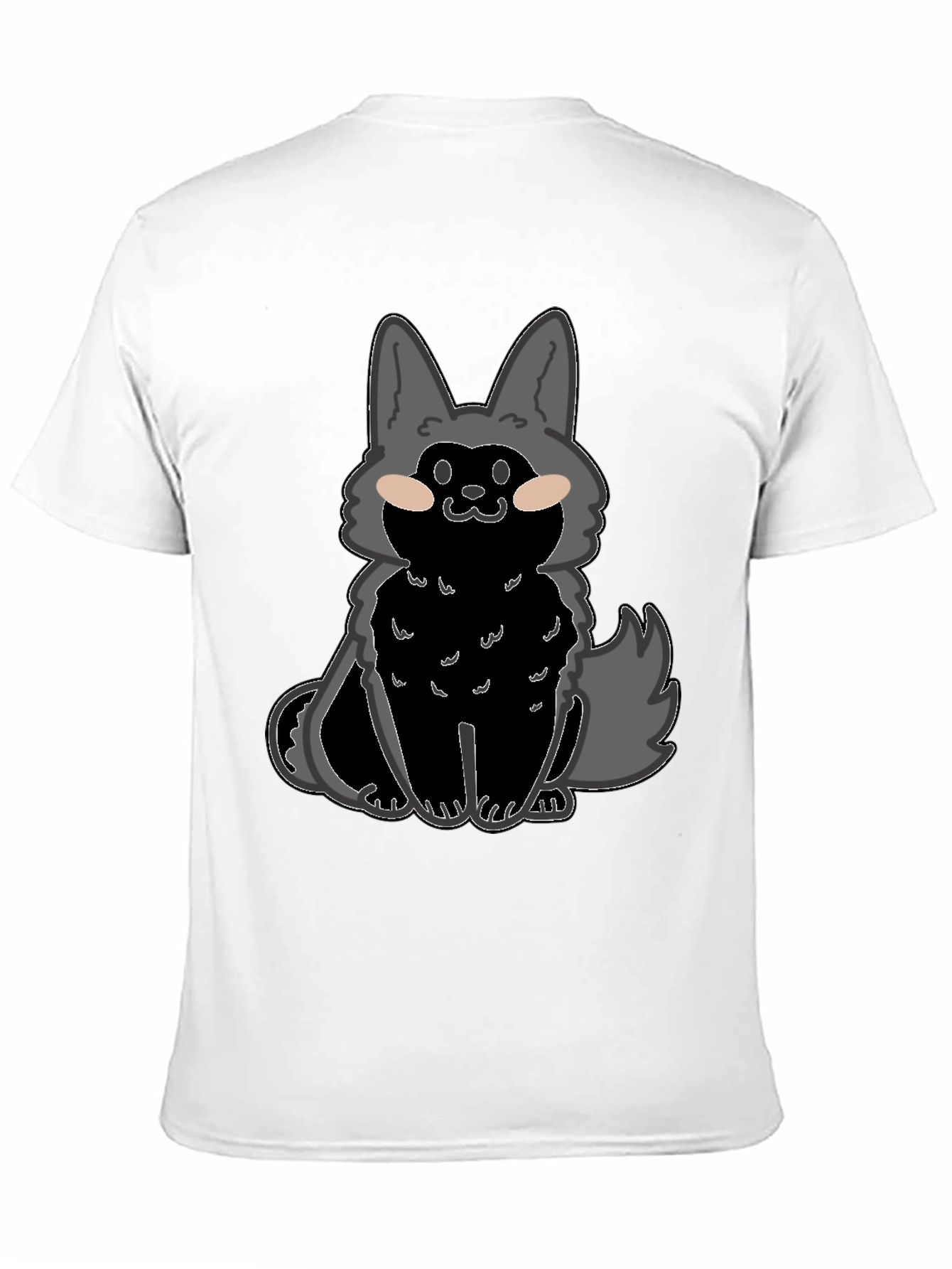 Black Cartoon Wolf Graphic T-Shirt view 11