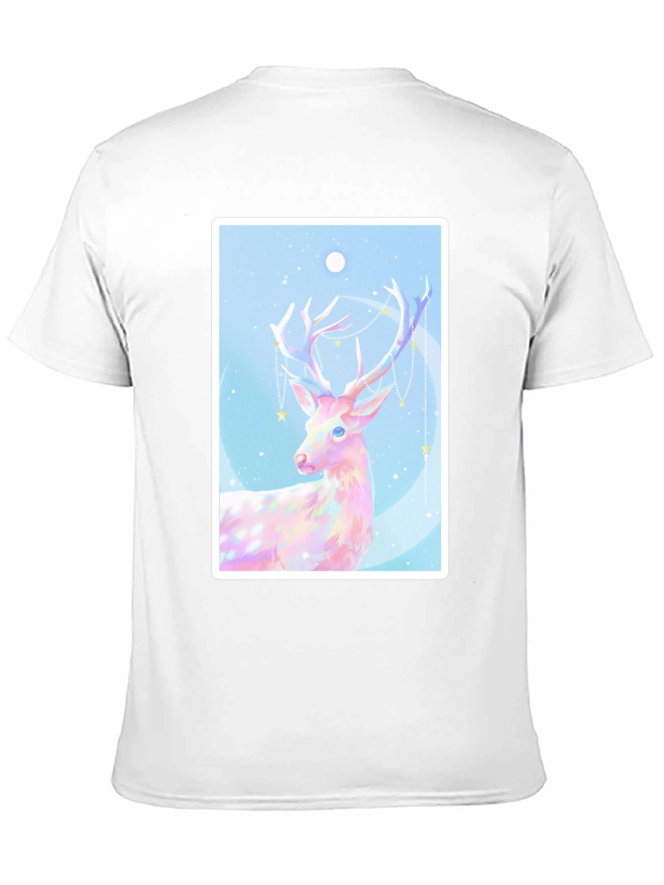 Black Mystical Deer Graphic Tee - Black Cotton Blend view 11