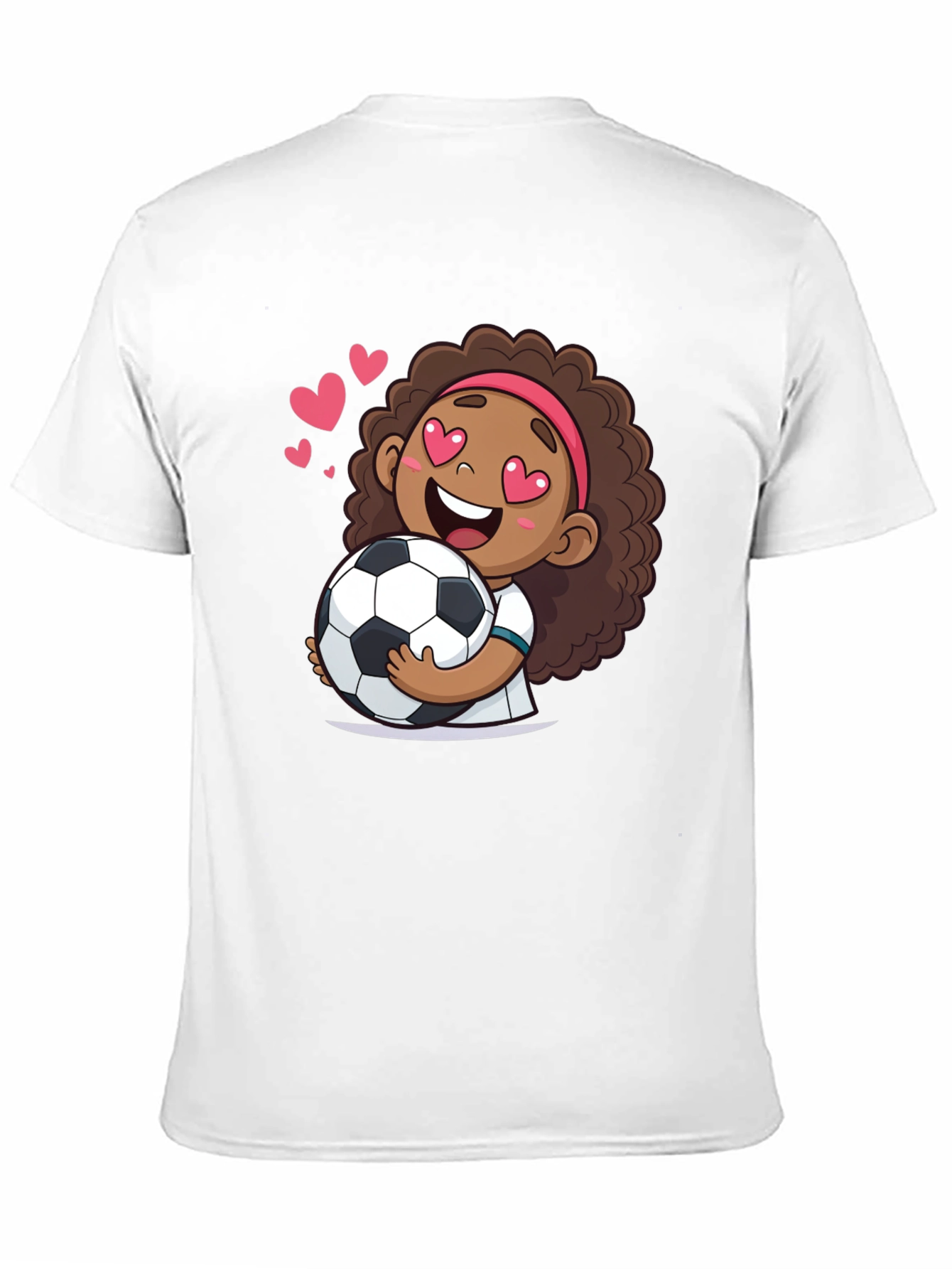 Black Cute Soccer Girl T-Shirt view 11