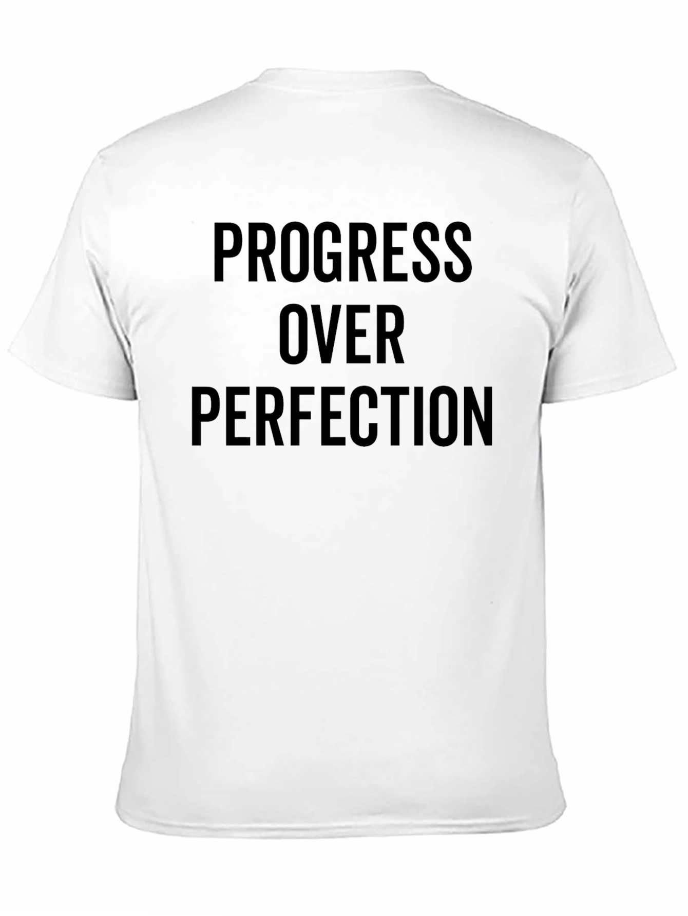 Black Progress Over Perfection Black T-Shirt view 11