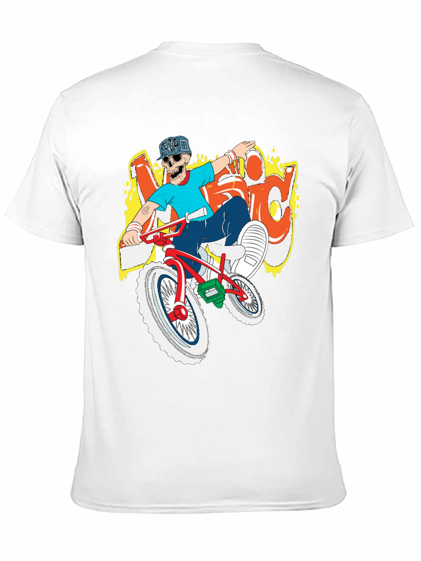 Black BMX Rider Skeleton Graphic Tee view 11