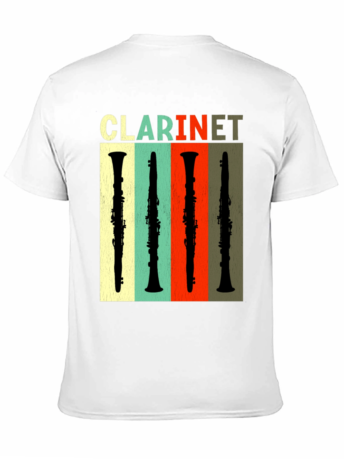 Black Retro Clarinet T-Shirt - Music Lover Tee view 11