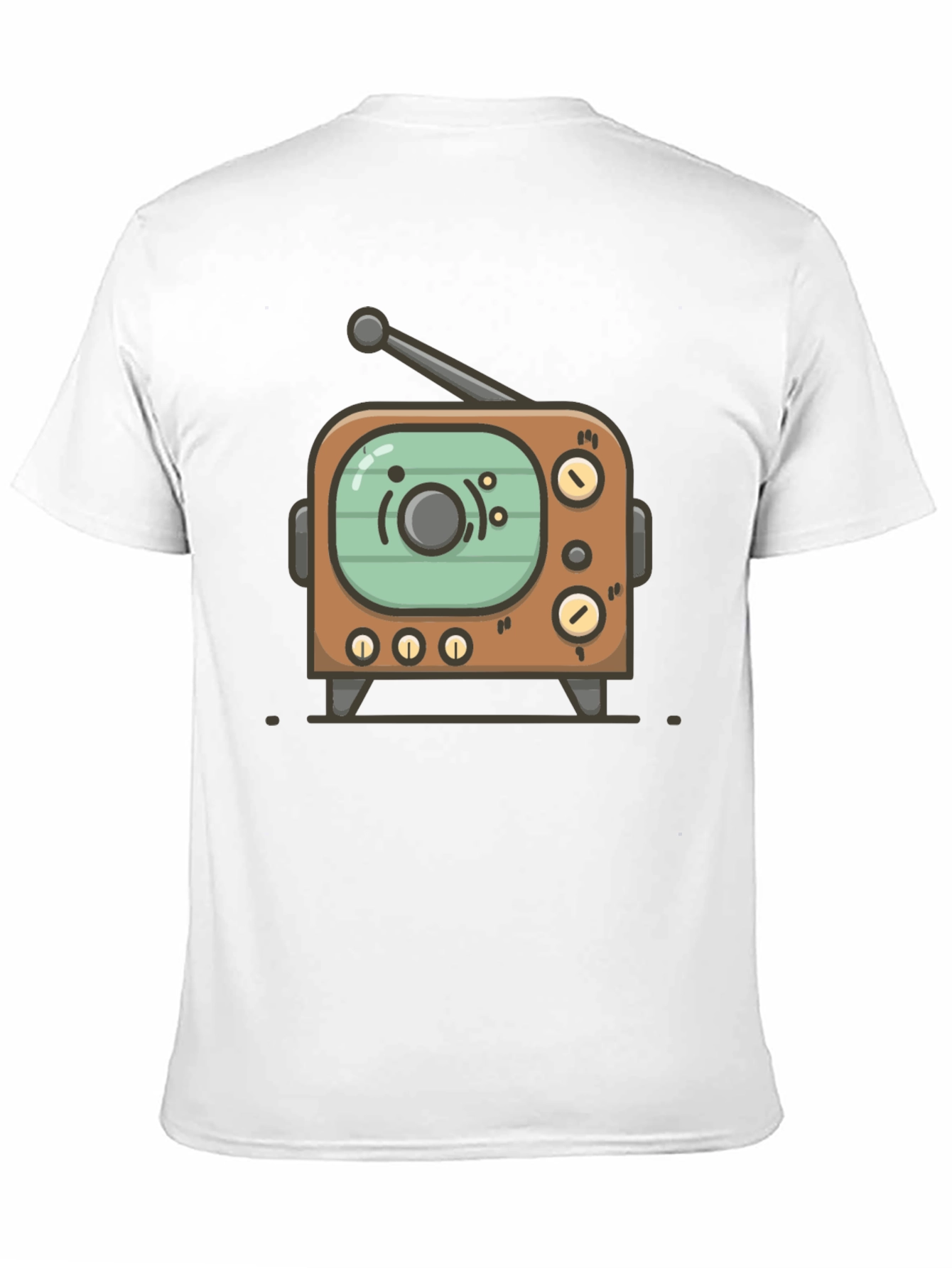 Black Retro TV Graphic Tee - Vintage Style Black T-Shirt view 11