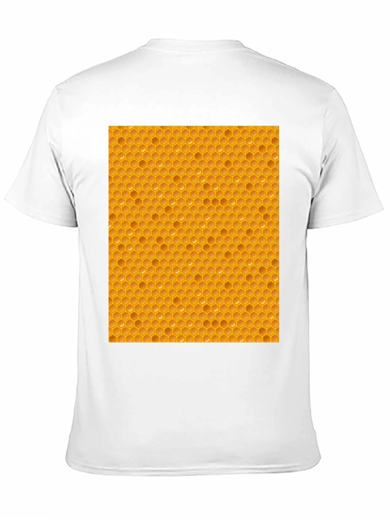 Black Honeycomb Patterned T-Shirt - Unique Honeycomb Design view 11