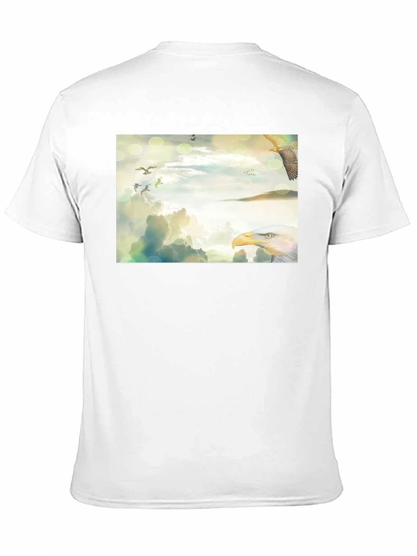 Black Eagle Sky Print Black T-Shirt view 11