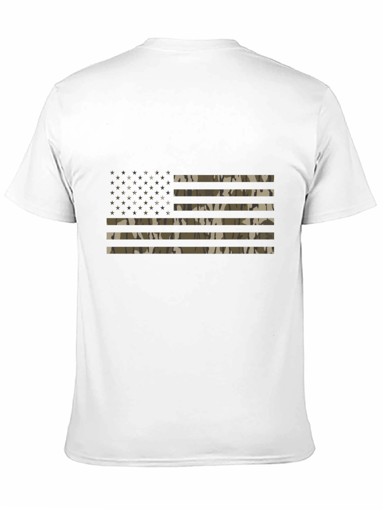 Black Camouflage American Flag Men's Black T-Shirt view 11