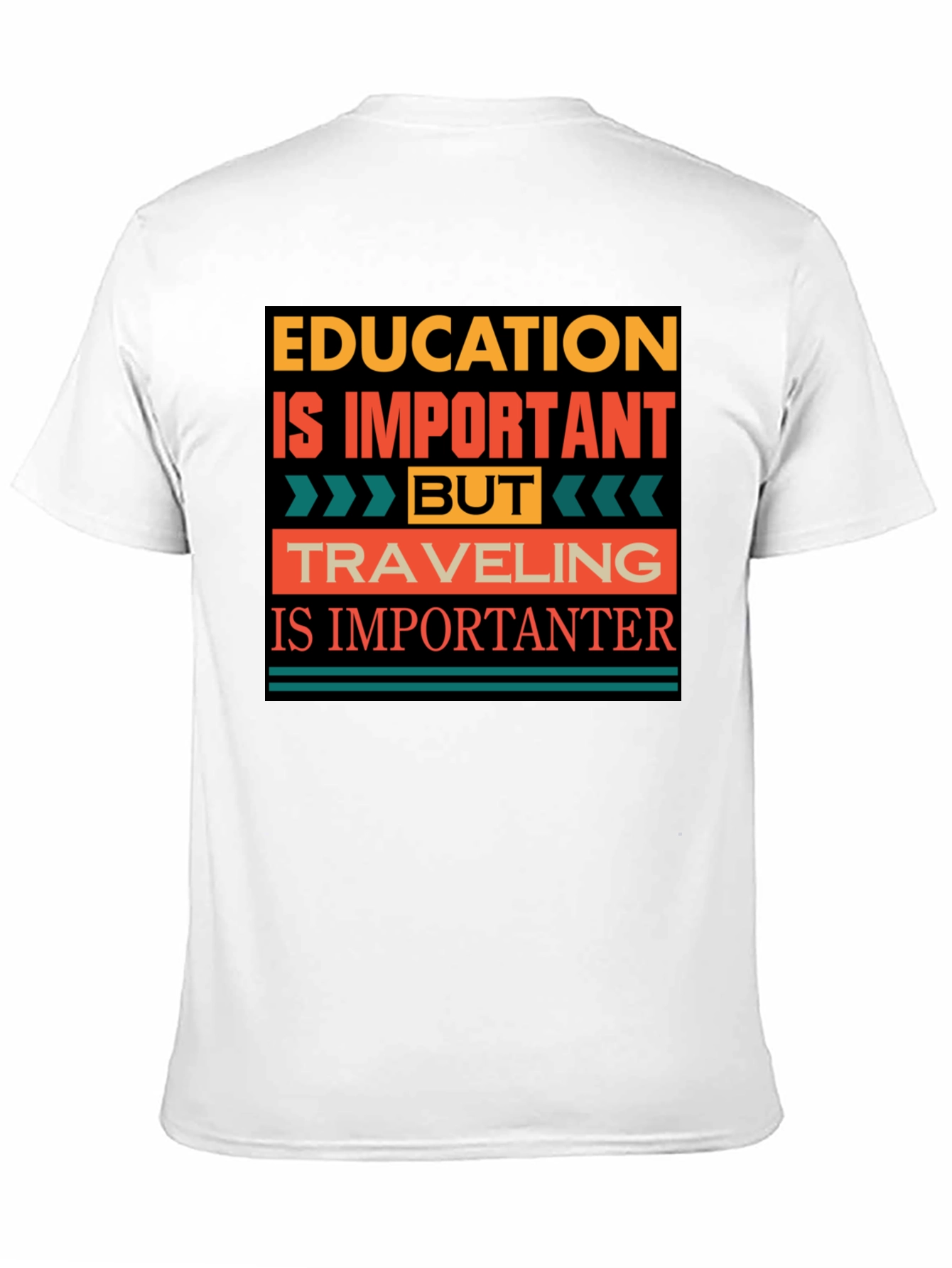 Black Education vs Travel T-Shirt - Importanter view 11