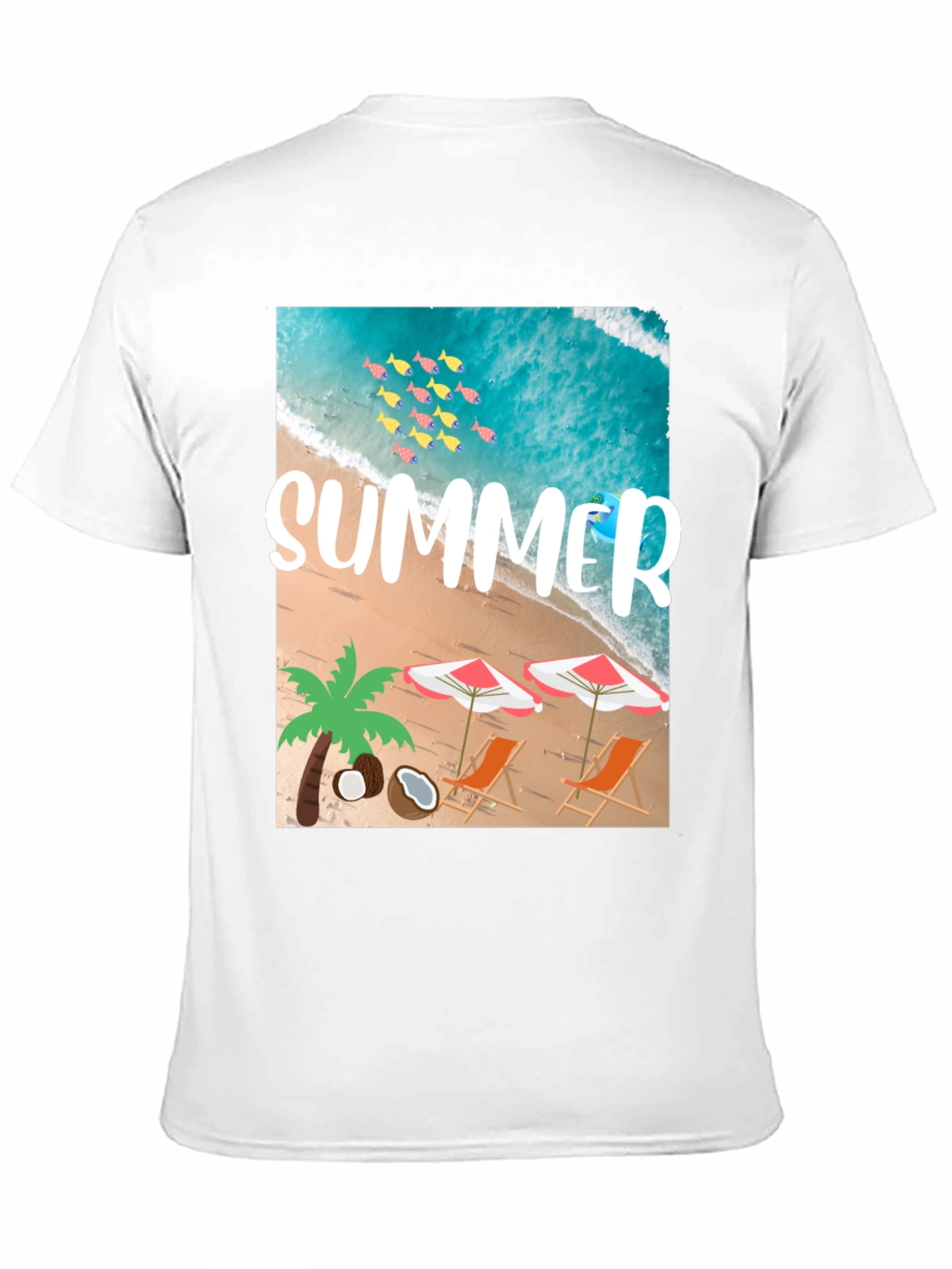 Black Summer Beach Graphic T-Shirt view 11