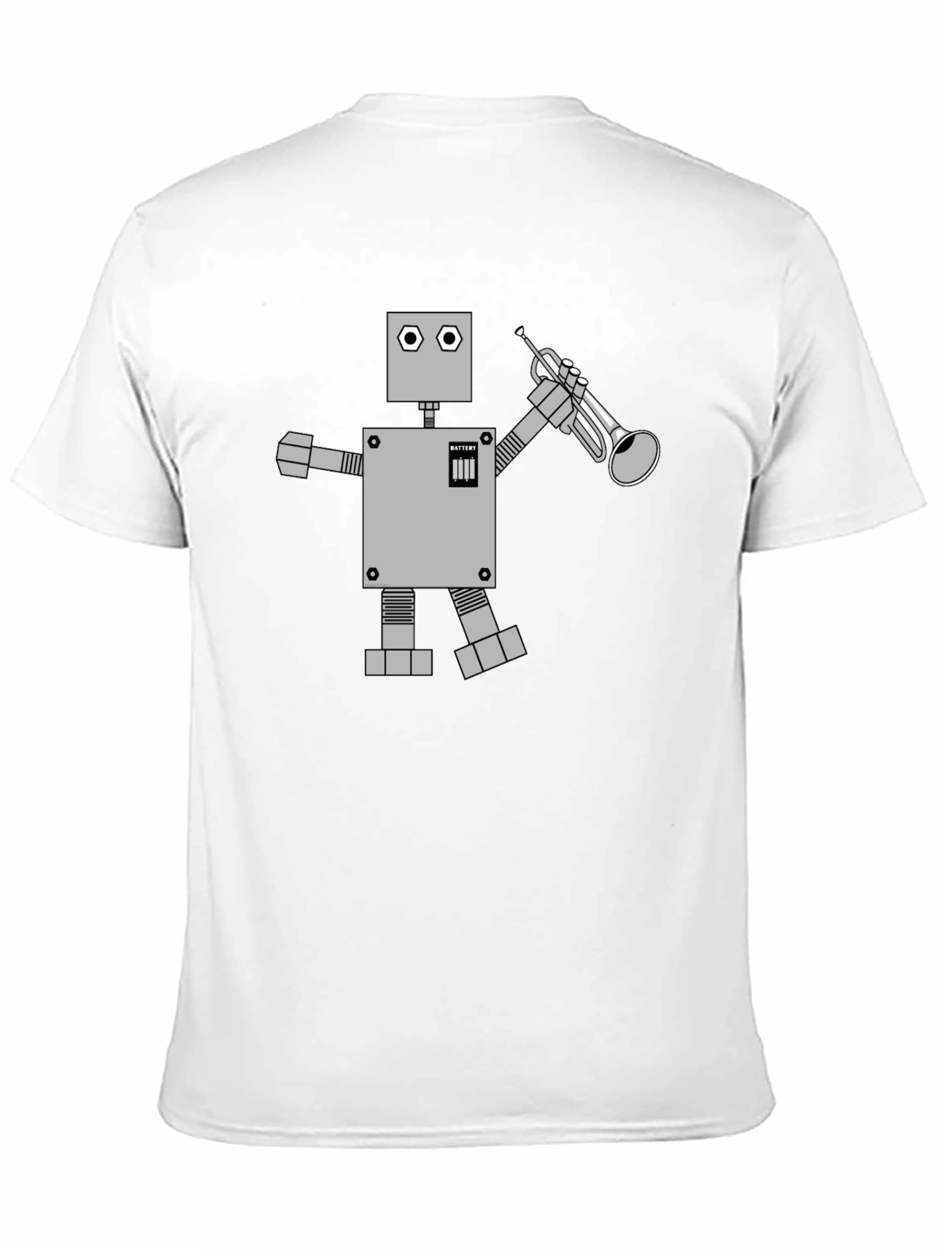 Black Robot Musician Graphic Tee - Black Cotton T-Shirt view 11