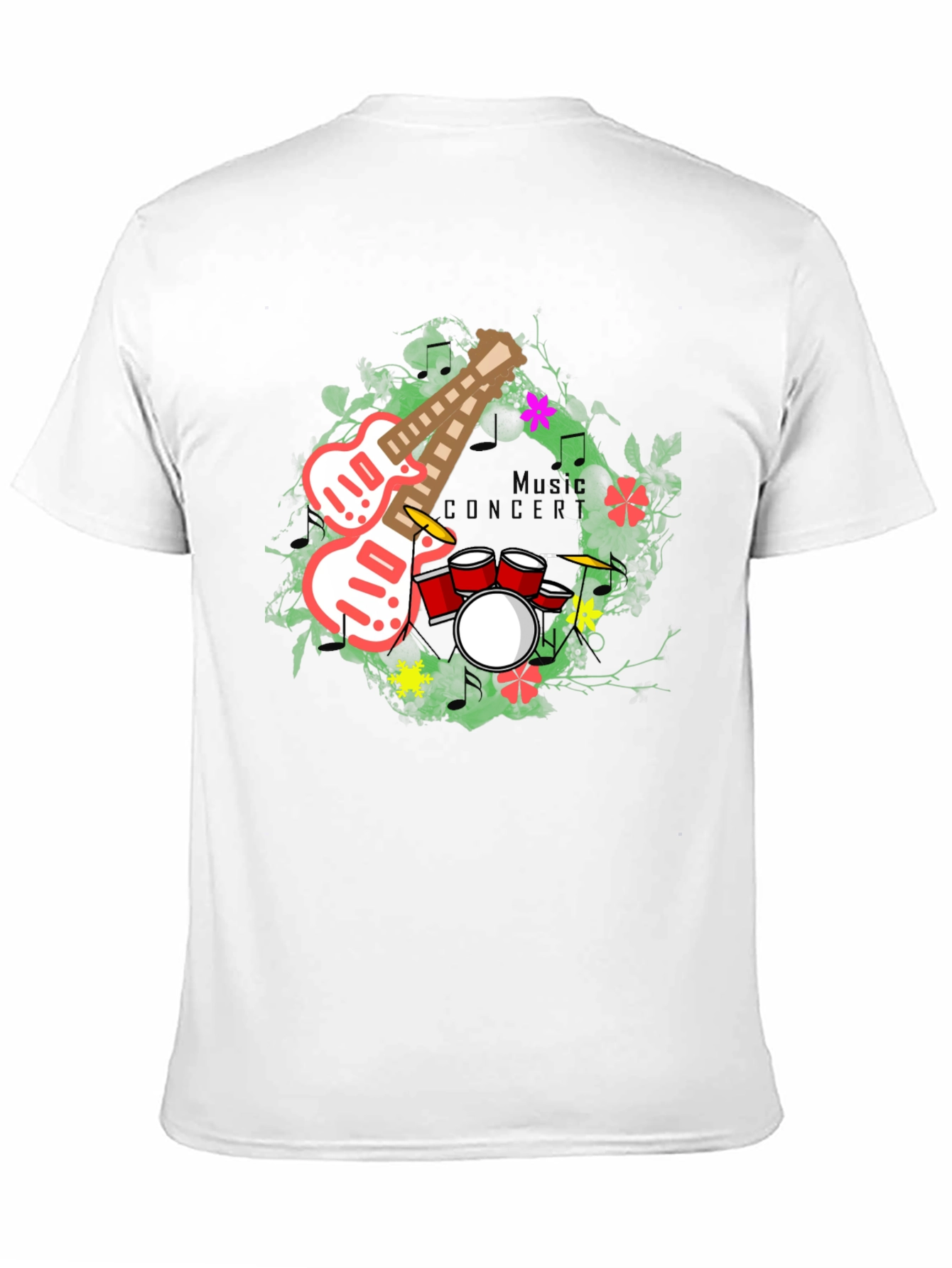 Black Music Concert Guitar Drum Graphic T-Shirt view 11