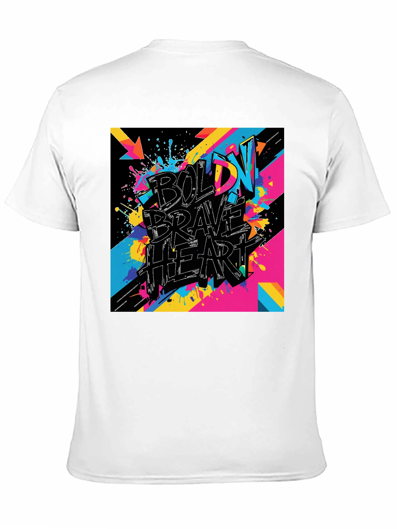 Black Bold Brave Heart Graphic Tee - Black view 11