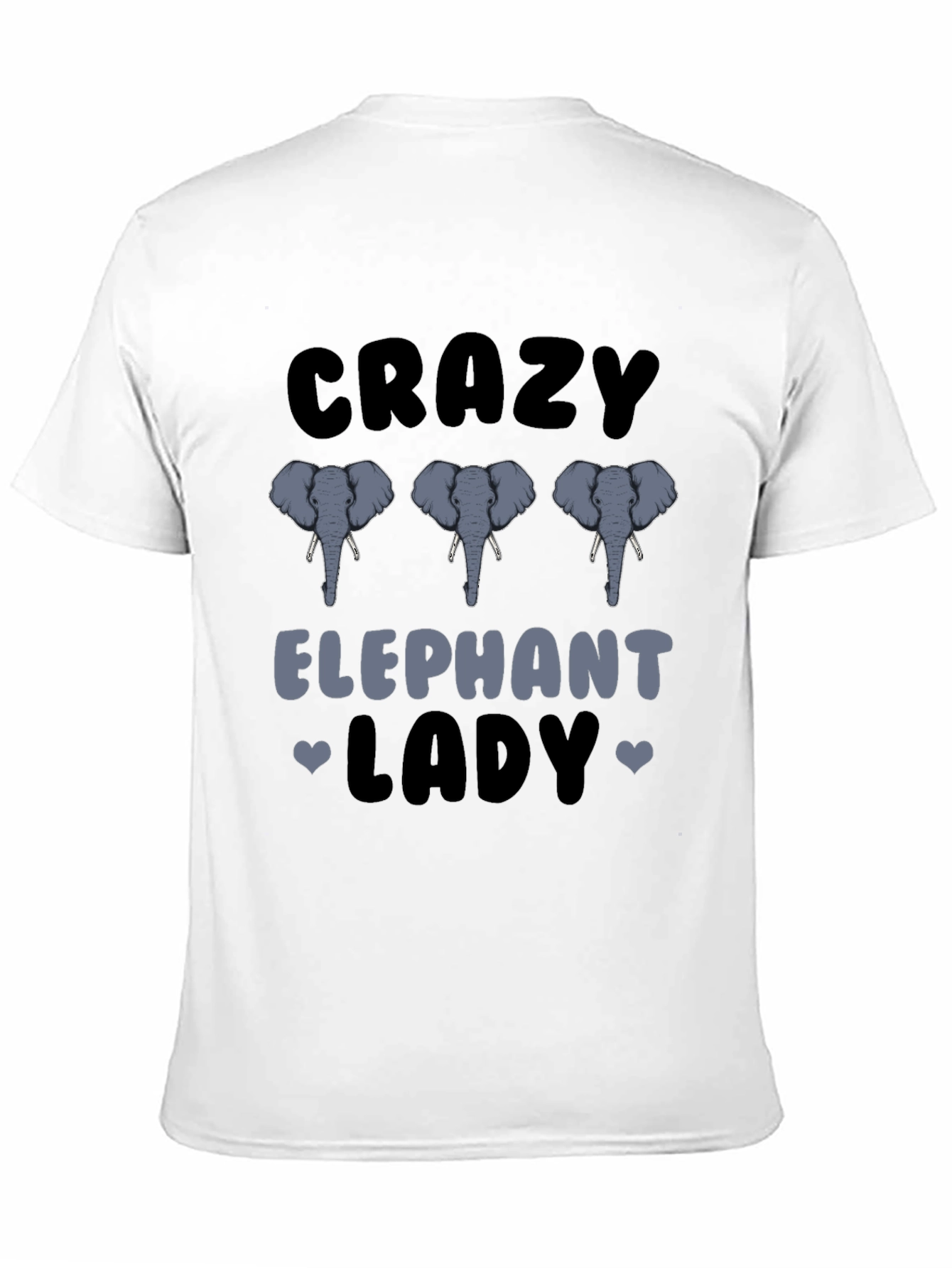 Black Crazy Elephant Lady Graphic T-Shirt view 11