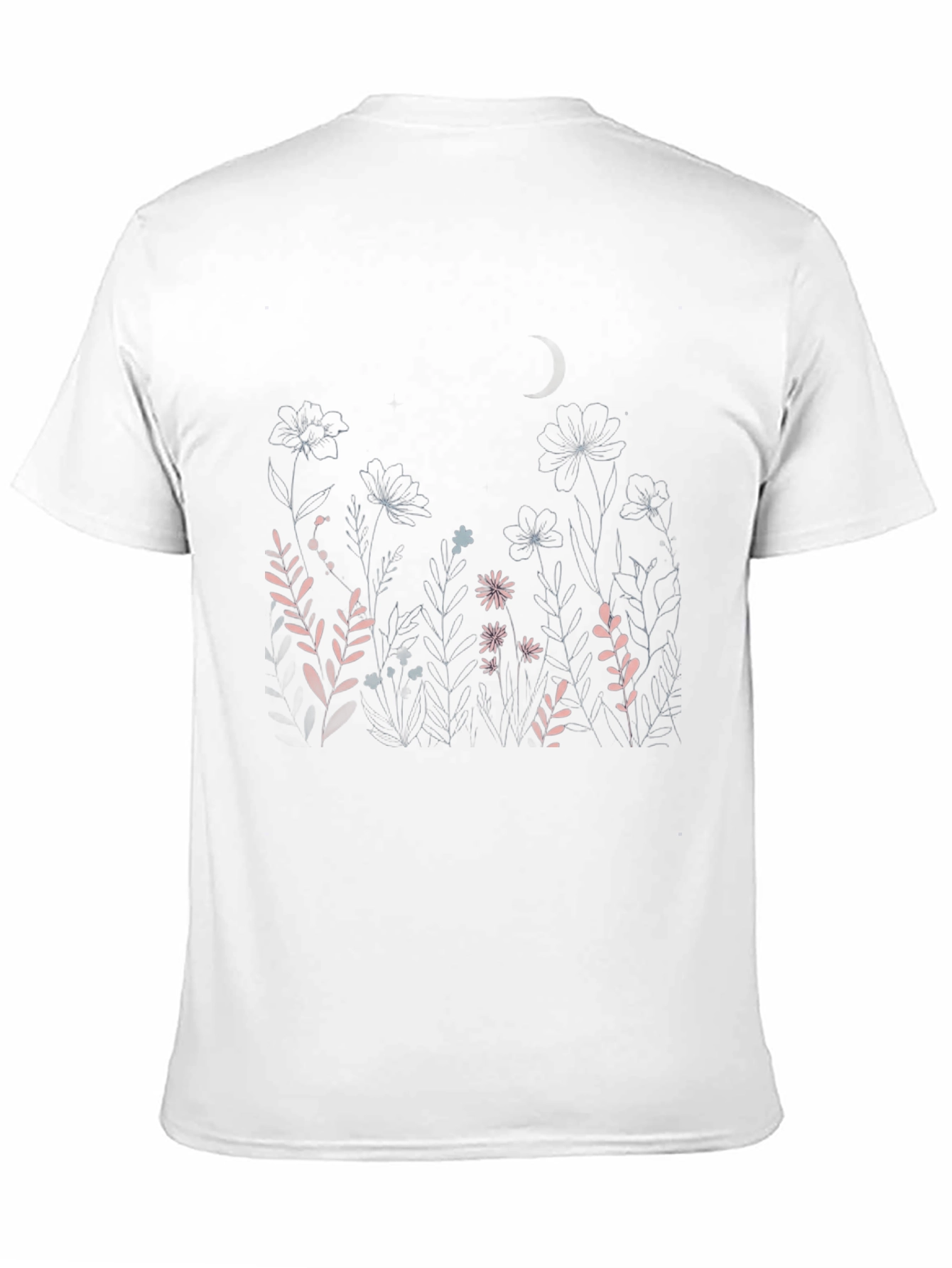 Black Floral Nightscape T-Shirt view 11