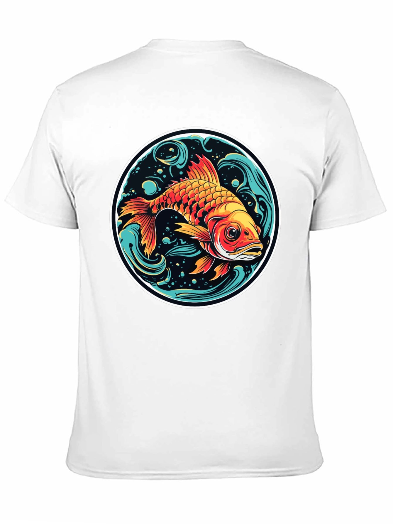 Black Koi Fish Graphic Tee - Black Cotton Blend view 11