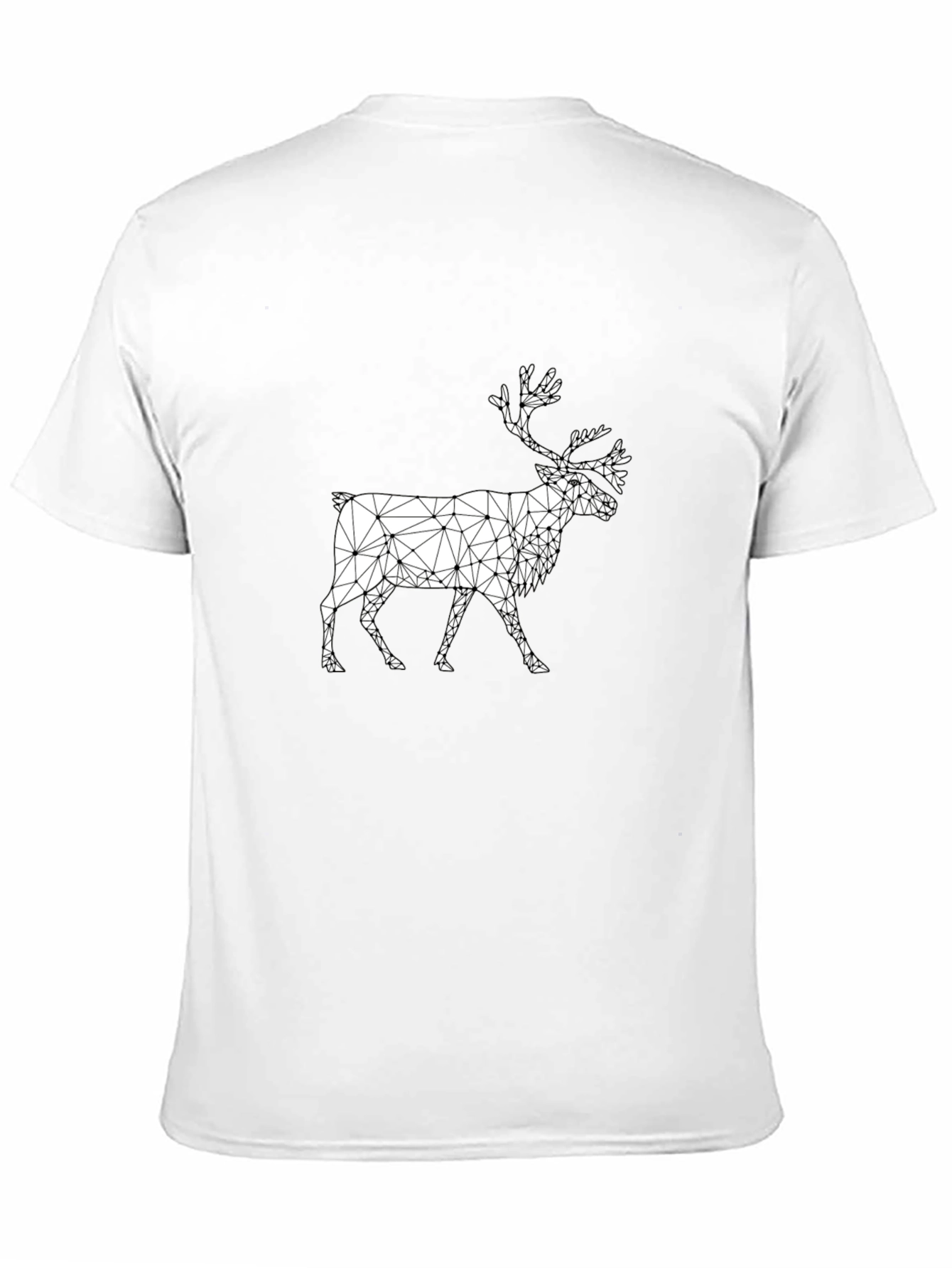 Black Geometric Reindeer Graphic Black T-Shirt view 11